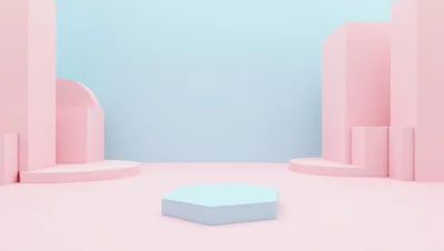 Minimalist Pastel 3D Product Display Podium