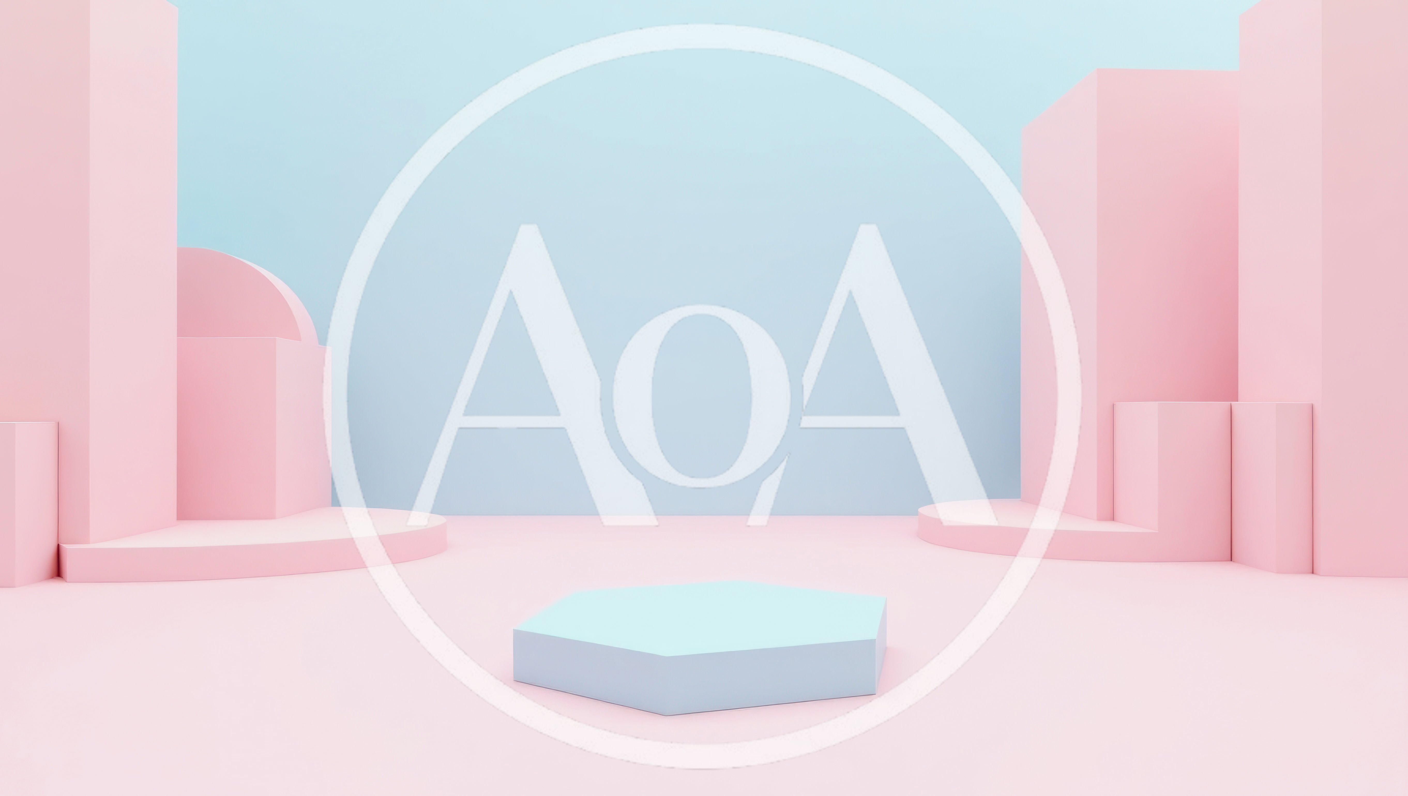 Minimalist Pastel 3D Product Display Podium
