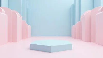 Minimalist Hexagonal Product Display Podium