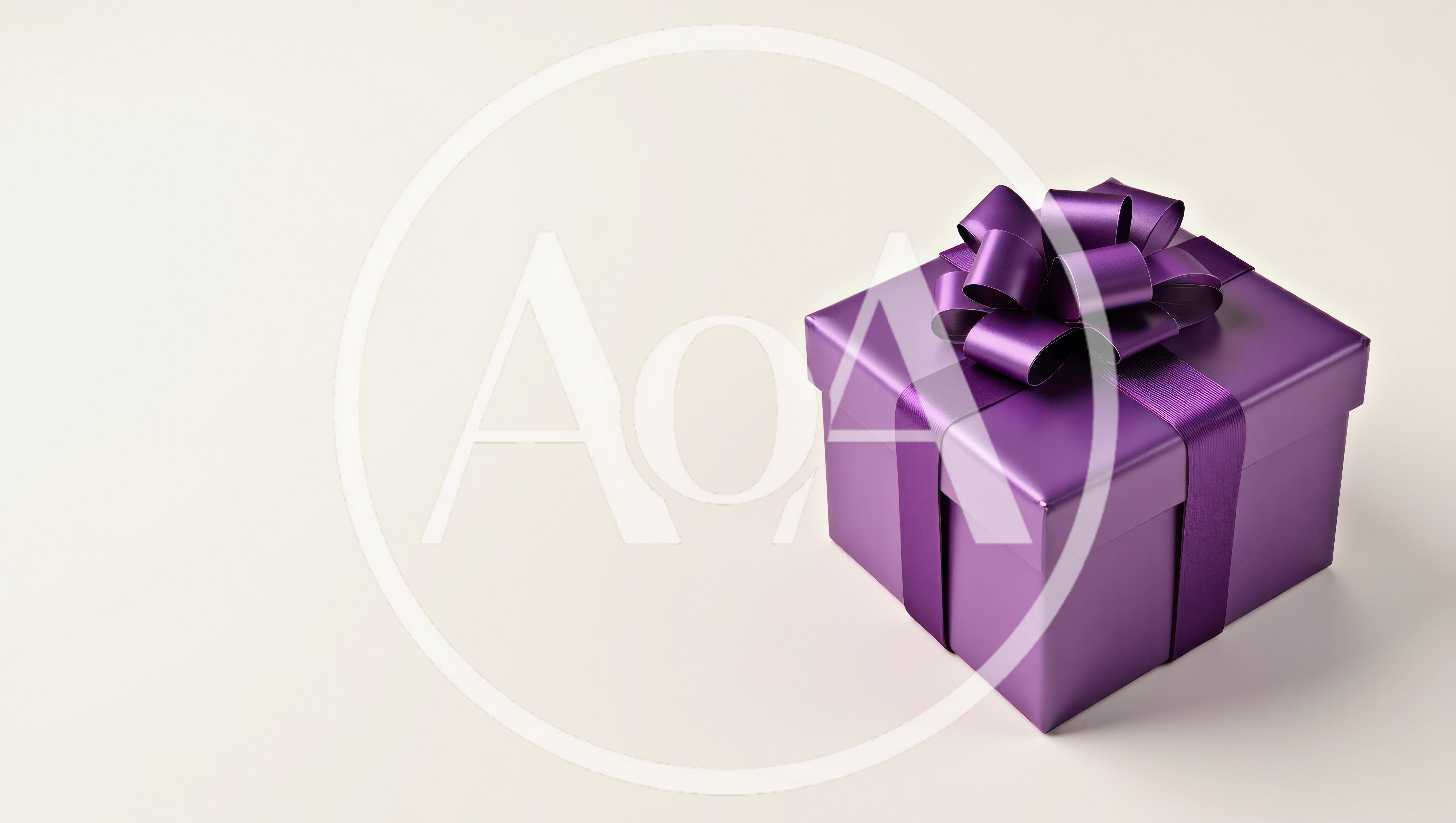 Purple Gift Box With Ribbon On White Background