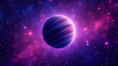 Glowing Abstract Planet In Deep Space