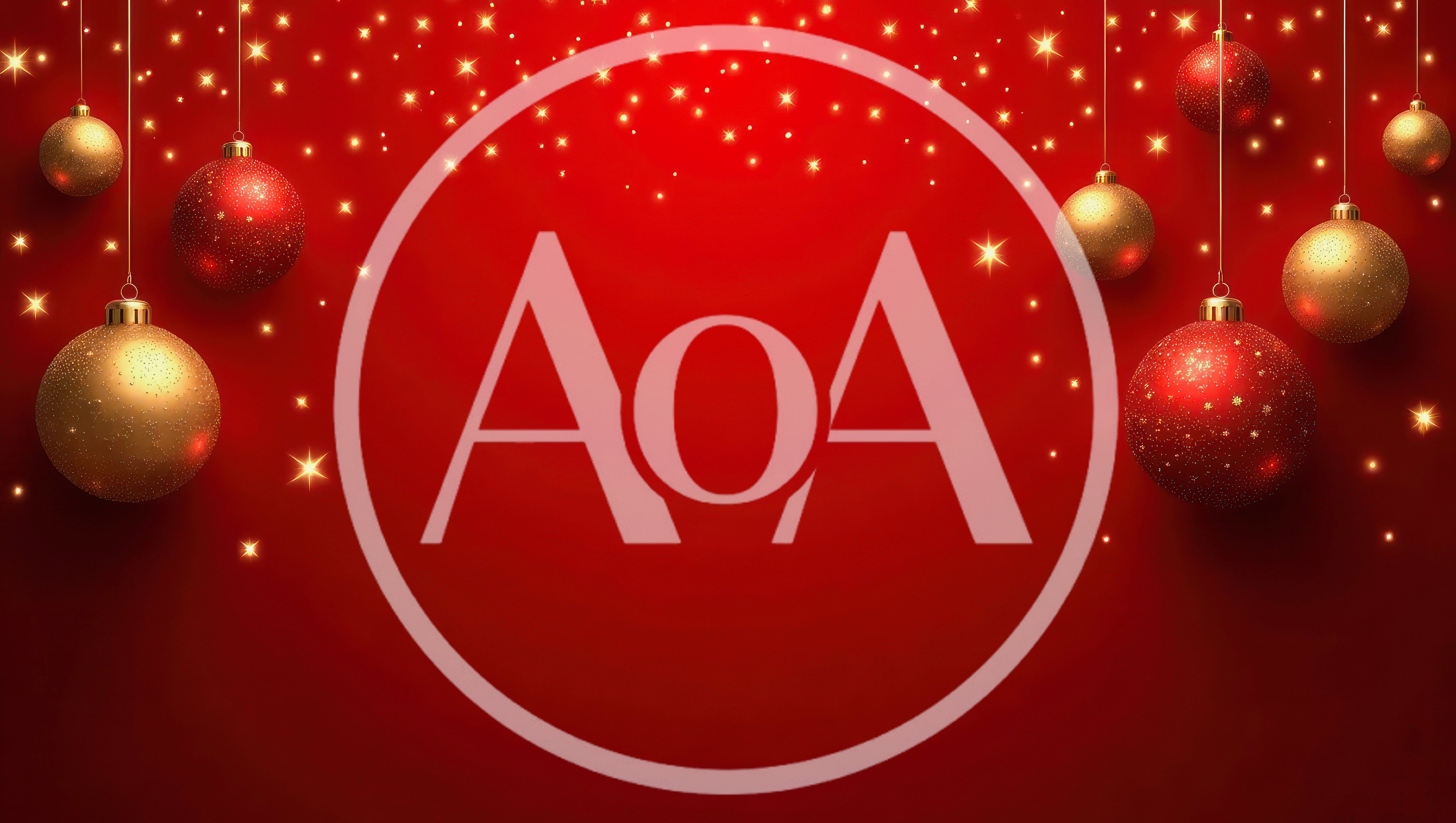 Festive Red Background With Hanging Christmas Ornaments