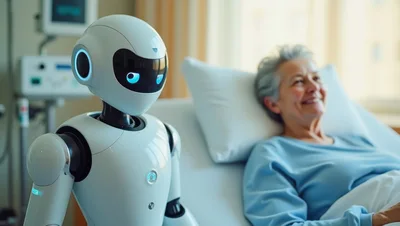 Advanced Medical Robot Caring For Elderly Patient