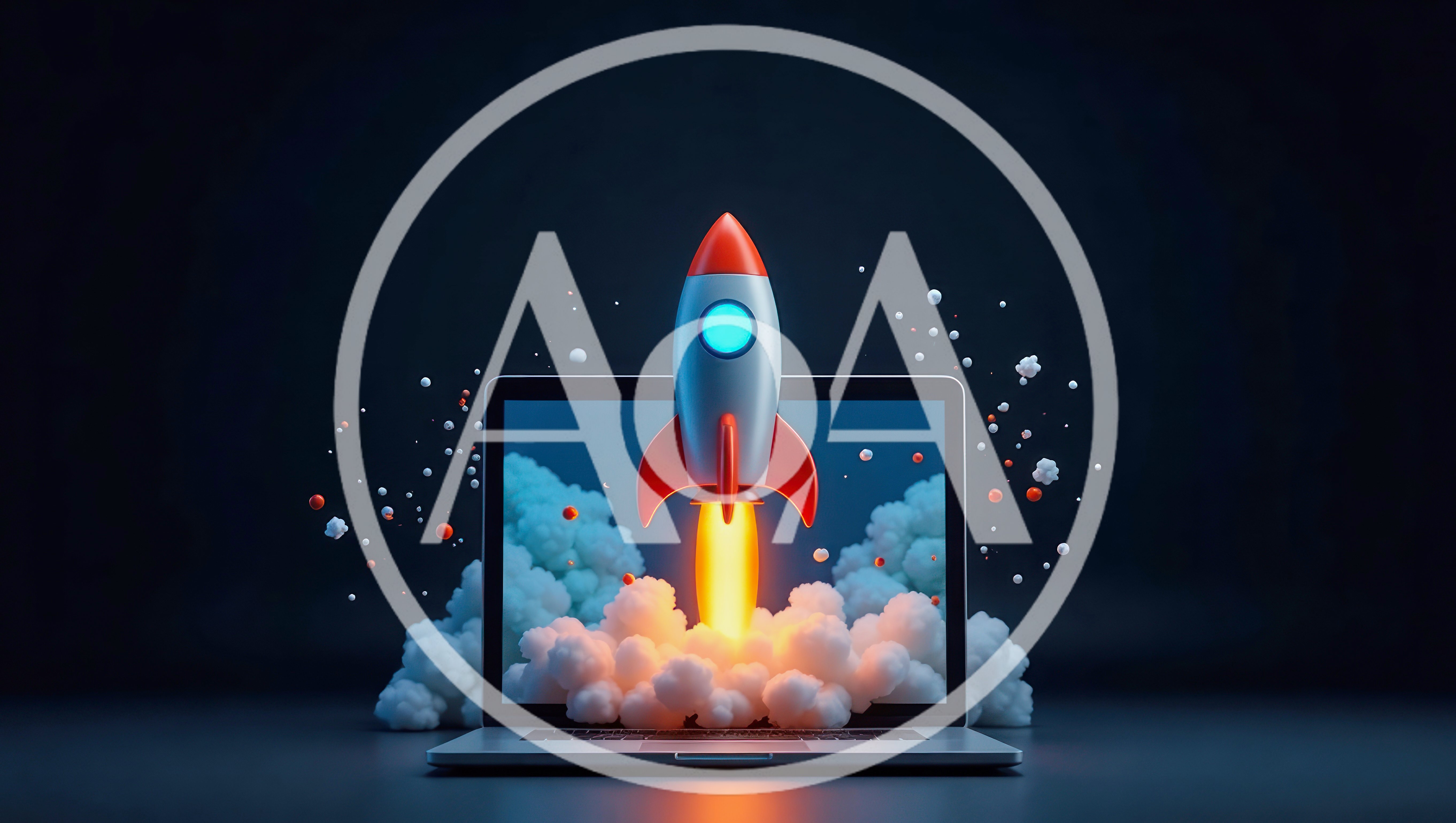 3D Rocket Launching From Laptop Screen