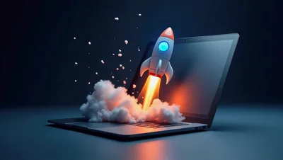 3D Rocket Launching From Laptop Keyboard