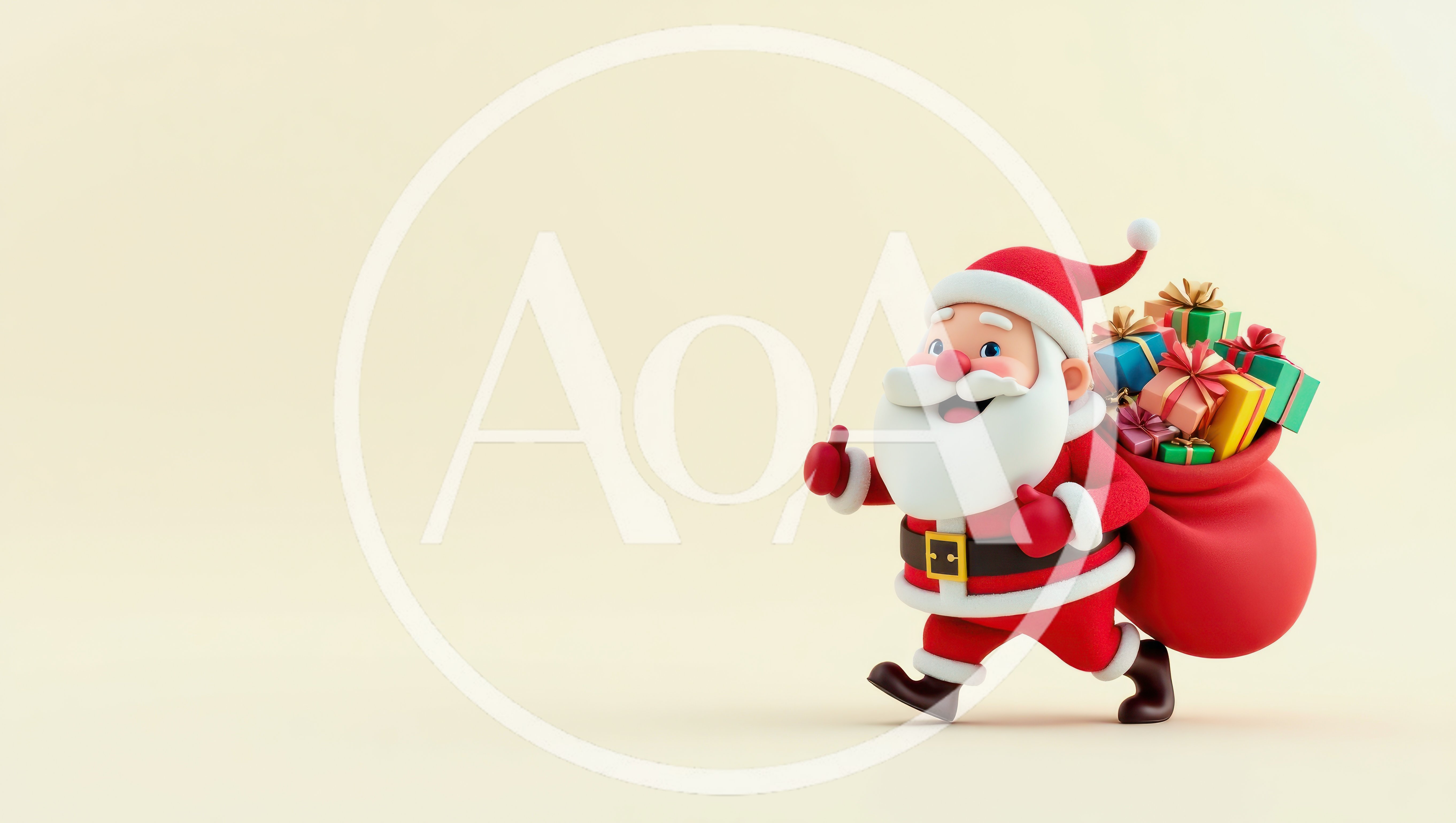 3D Cartoon Santa Claus Carrying Gift Sack