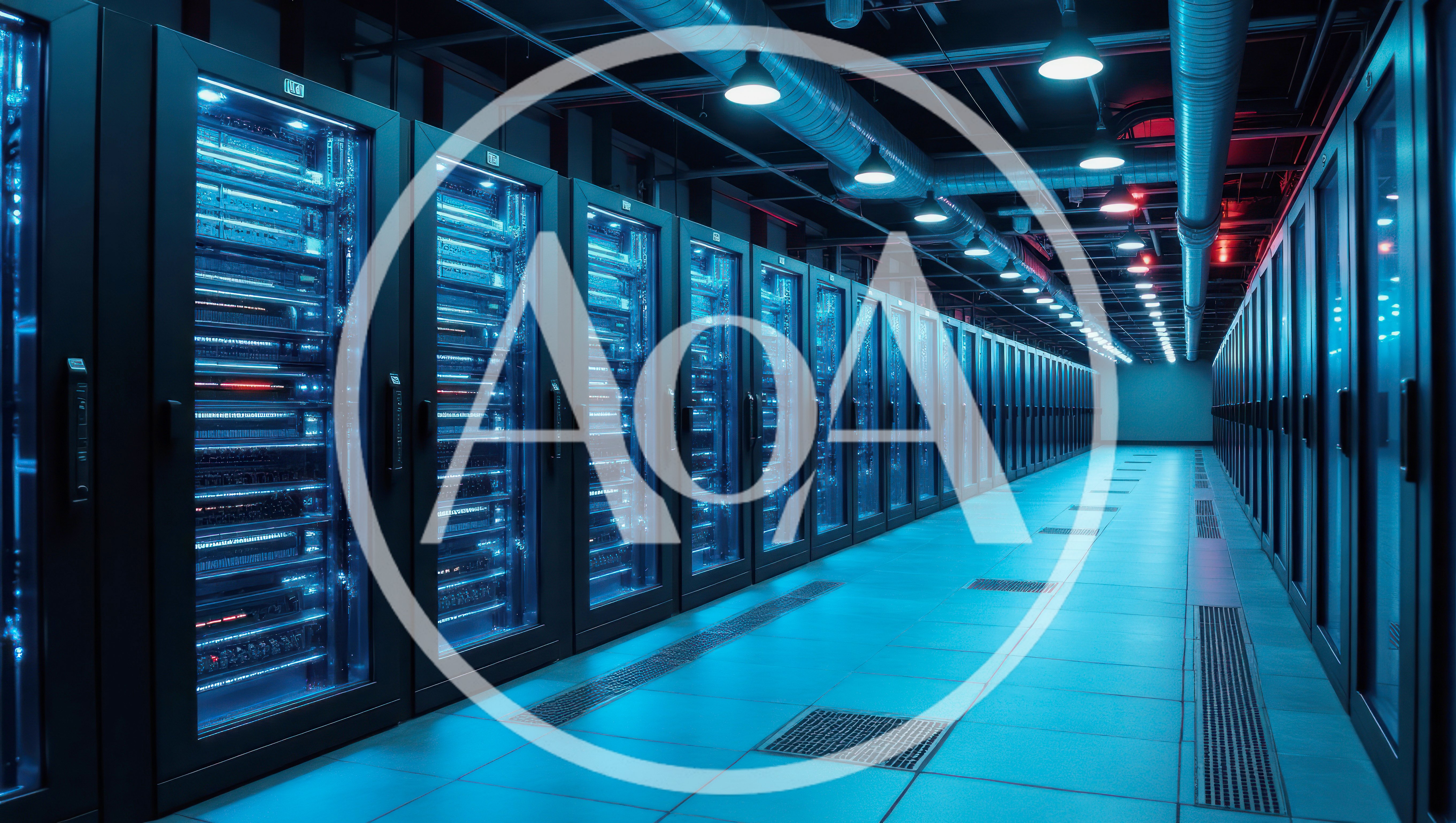 Modern Data Center Server Room Aisle