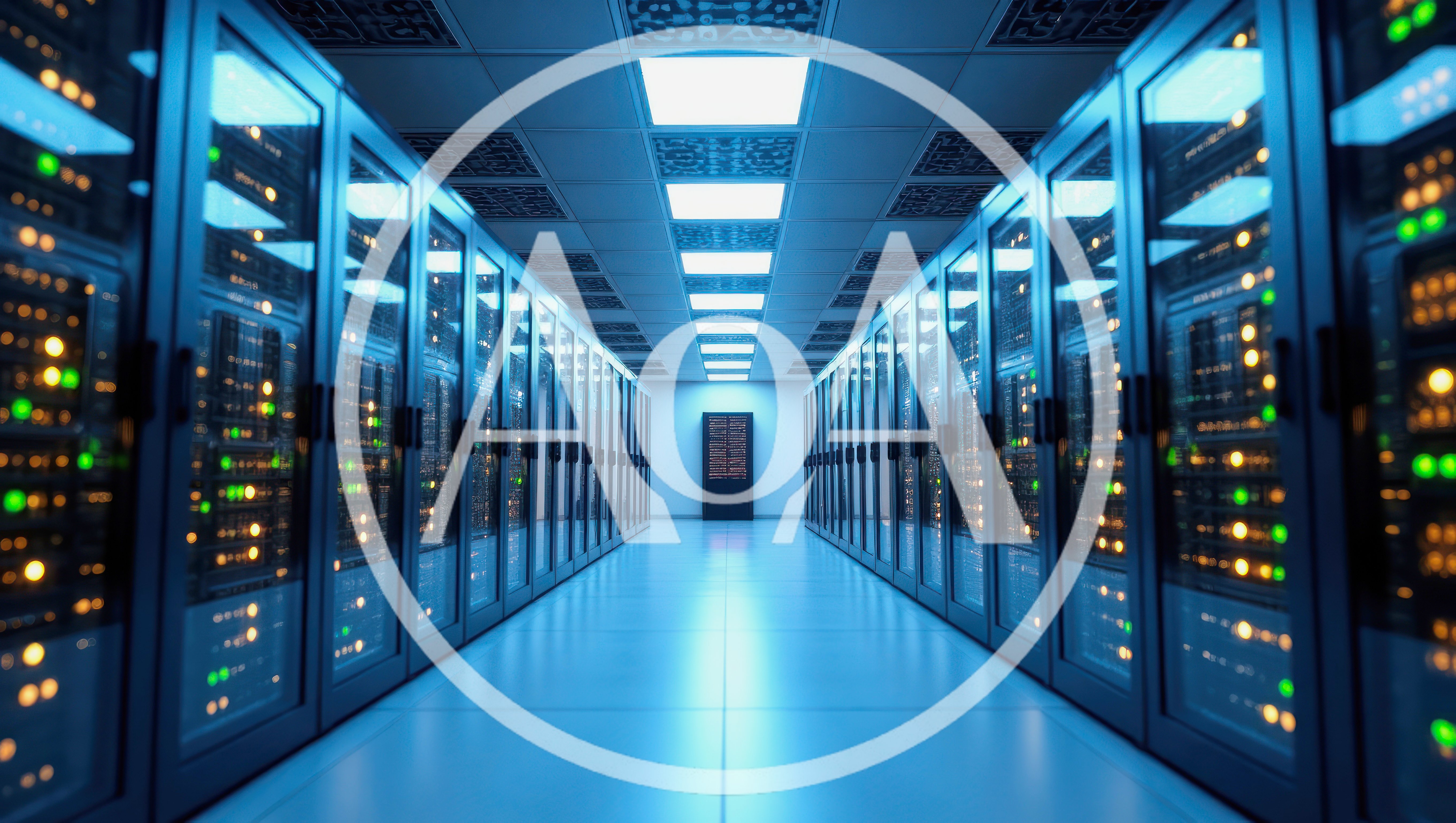 Modern Data Center Server Room Corridor