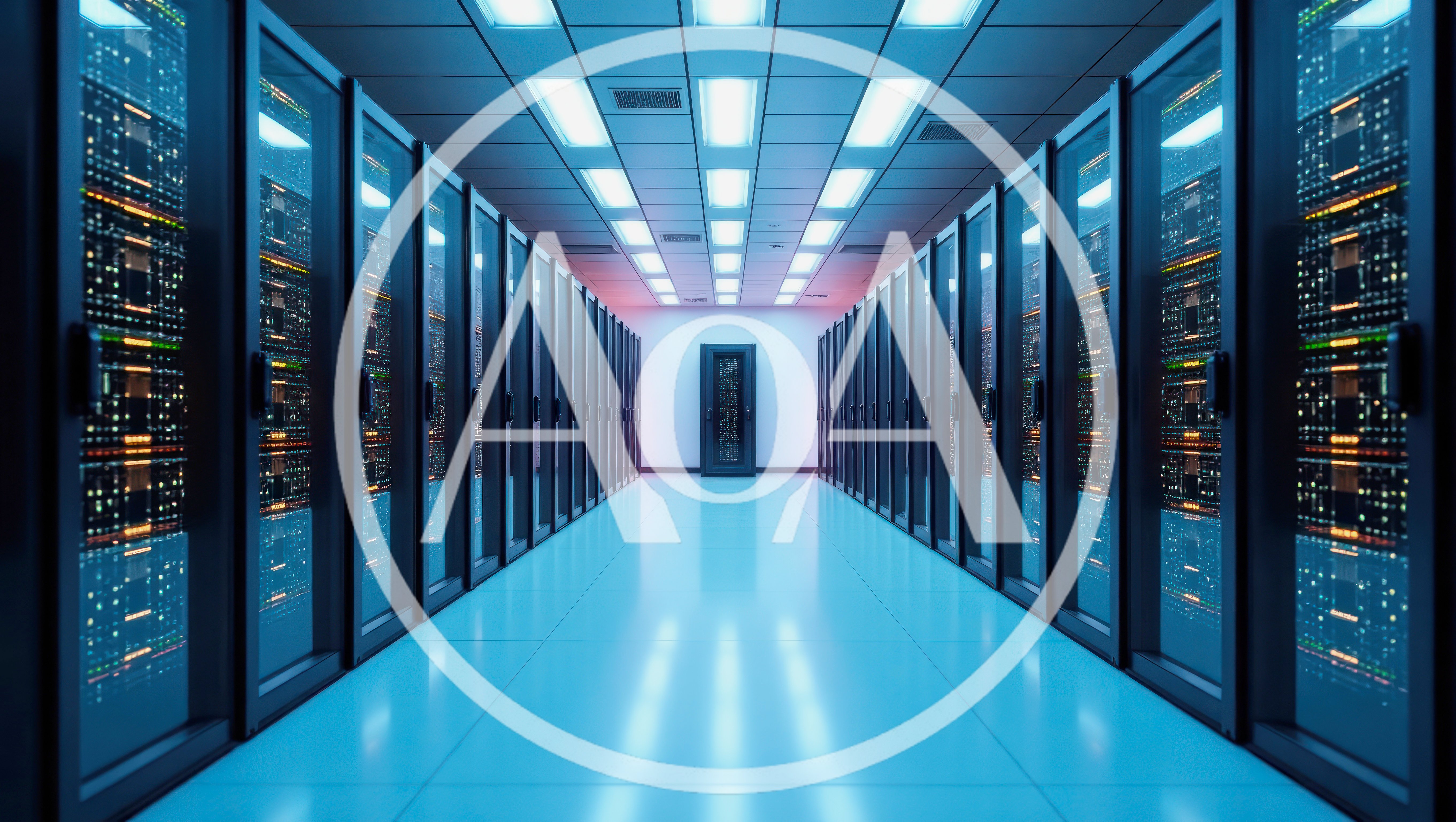 Modern Data Center Server Room Corridor