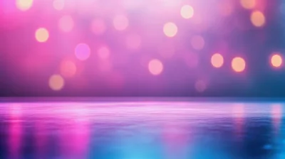 Abstract Background With Pink And Blue Bokeh Lights