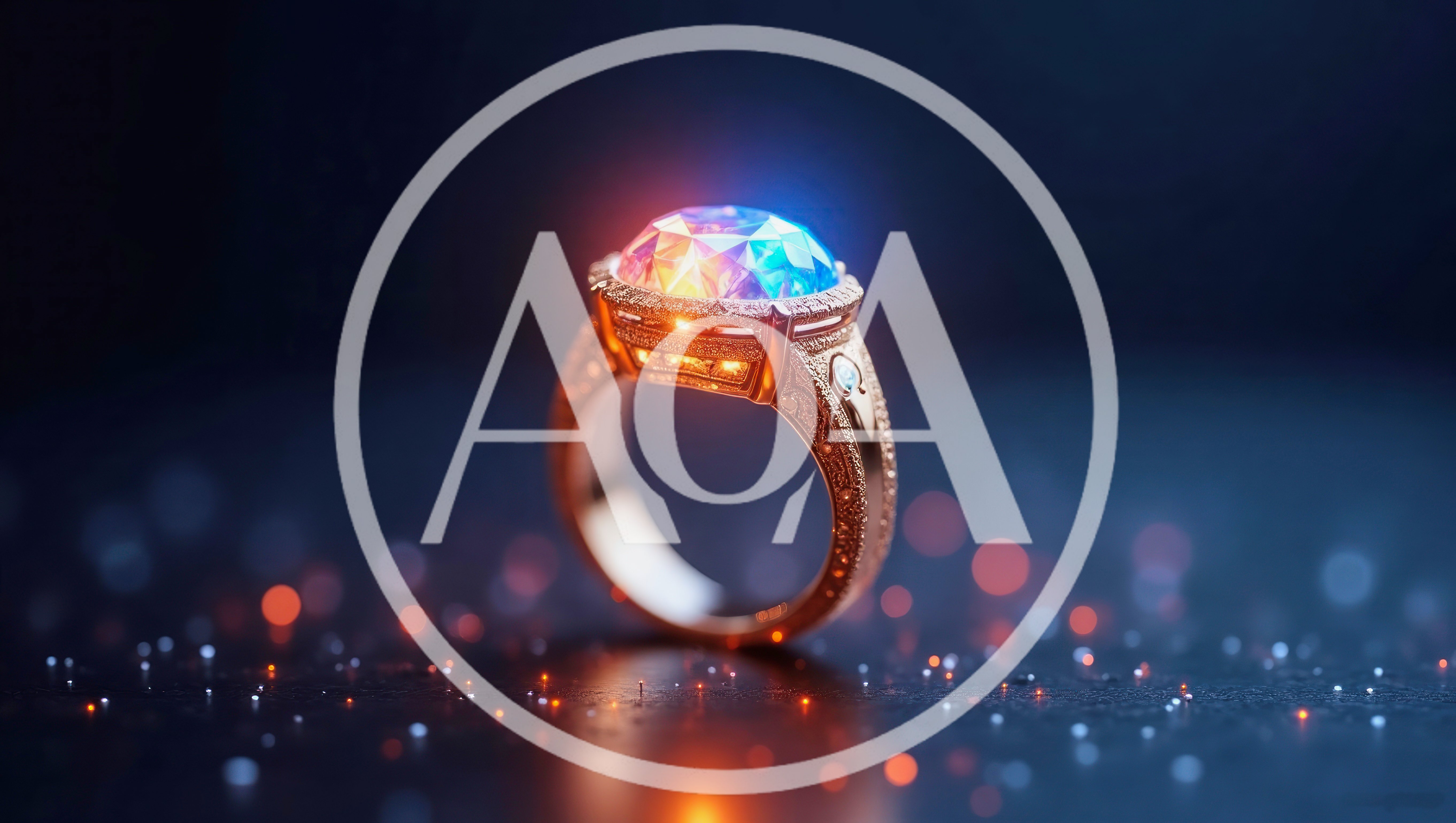 Ornate Gold Ring With Glowing Multicolored Gemstone