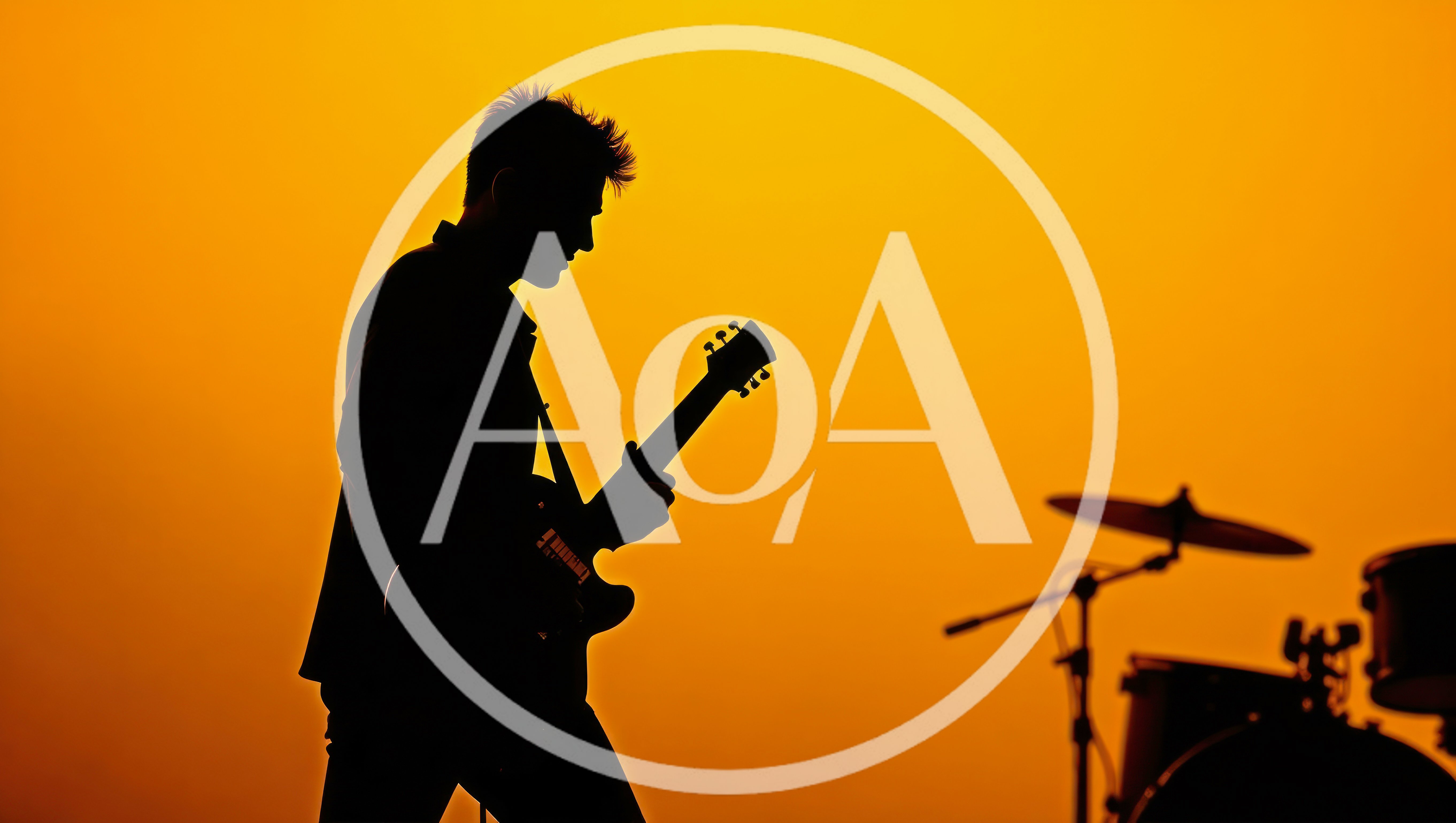 Silhouette Of A Guitarist Performing On Stage