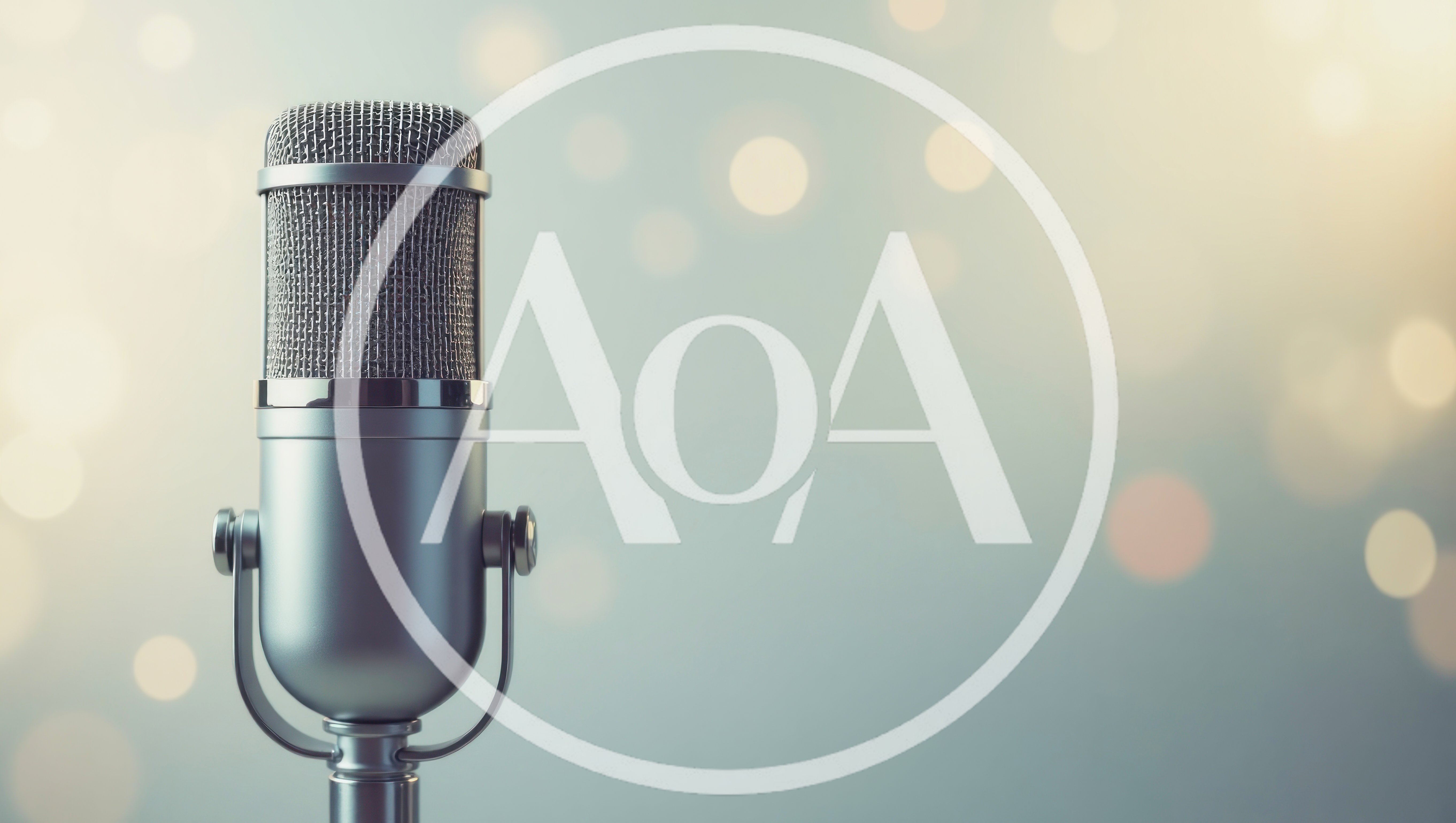 Vintage Silver Studio Microphone On Blurred Background