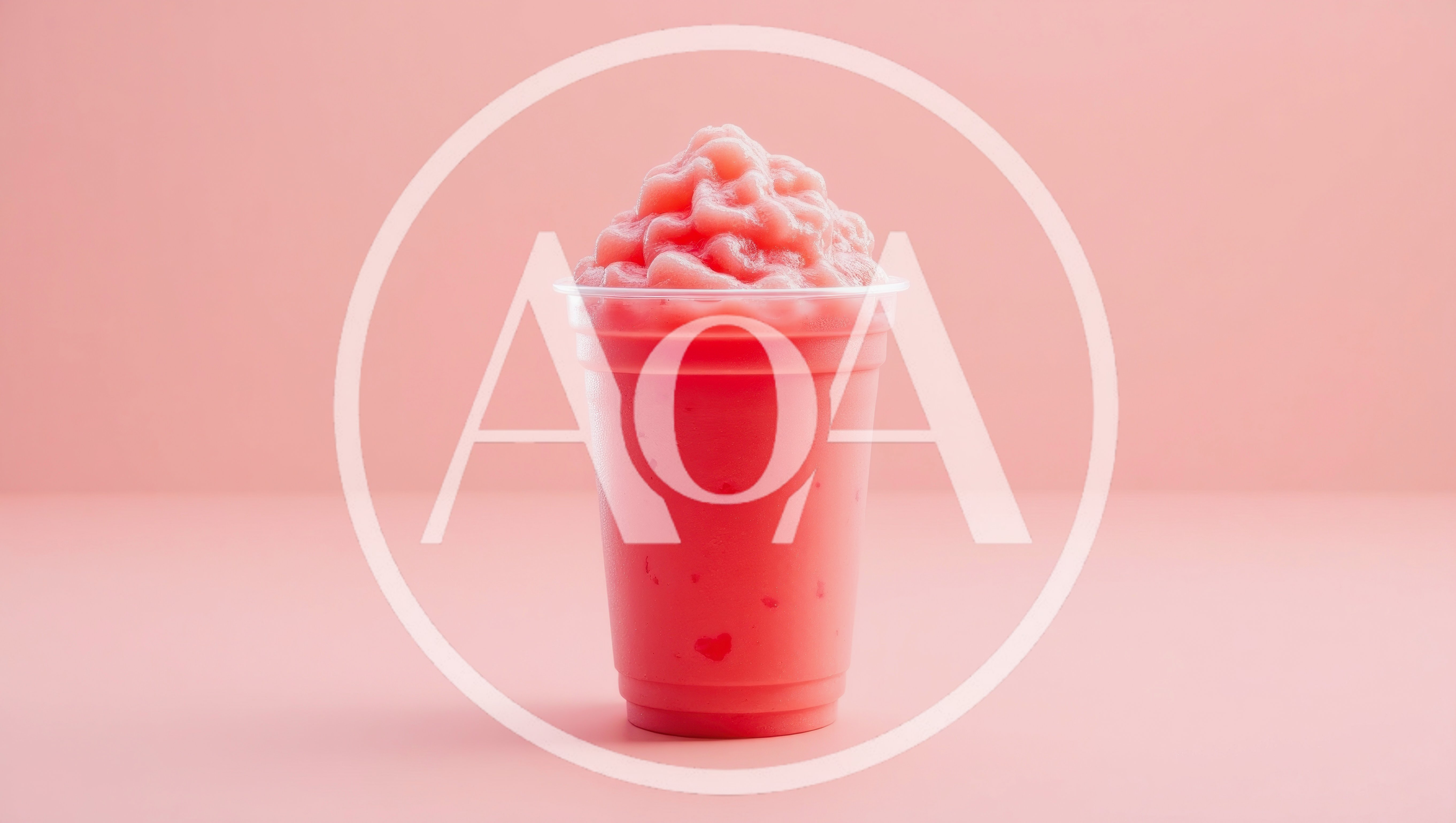 Pink Strawberry Smoothie in a Plastic Cup