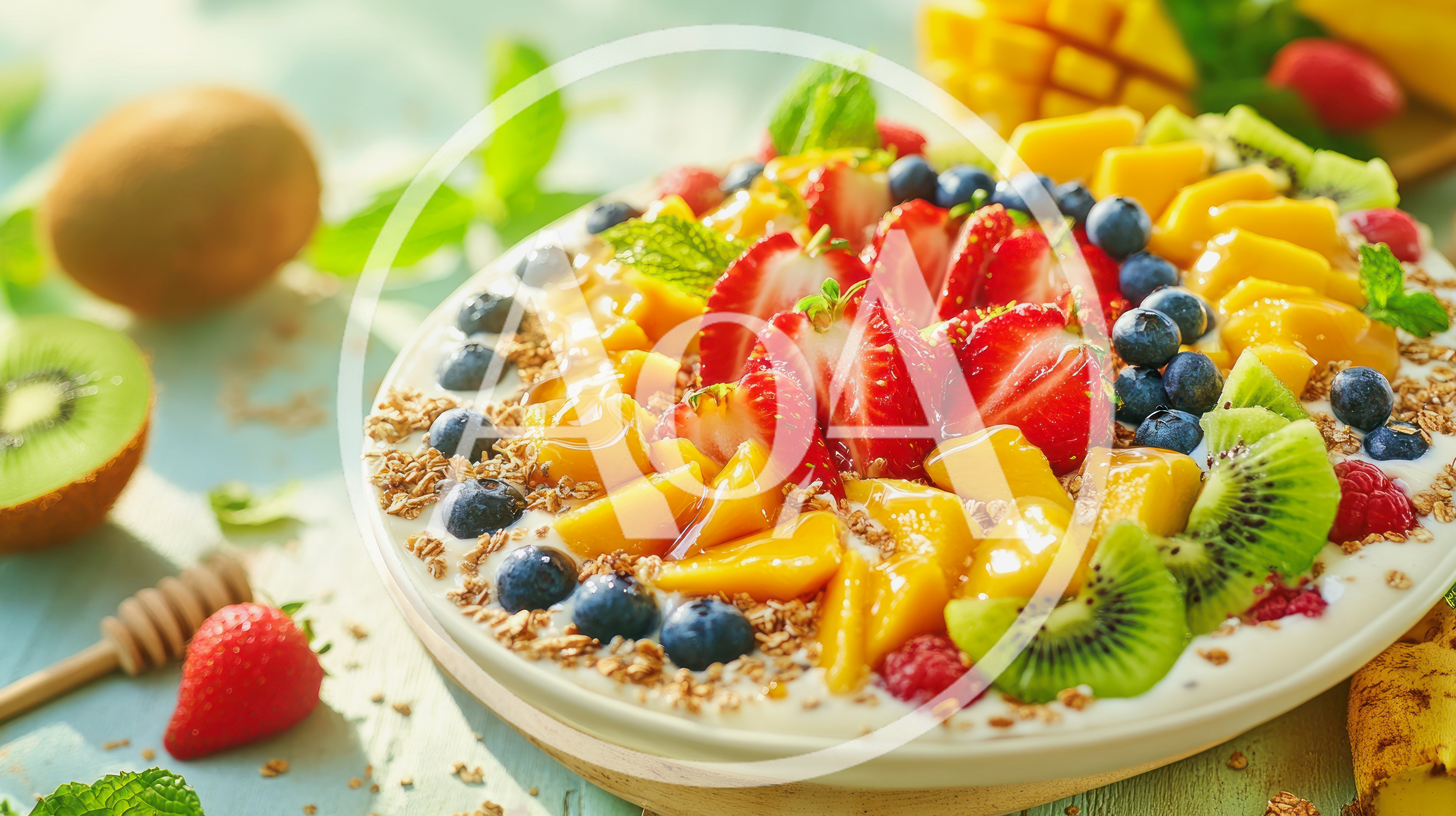 Healthy Fruit Bowl With Yogurt And Granola