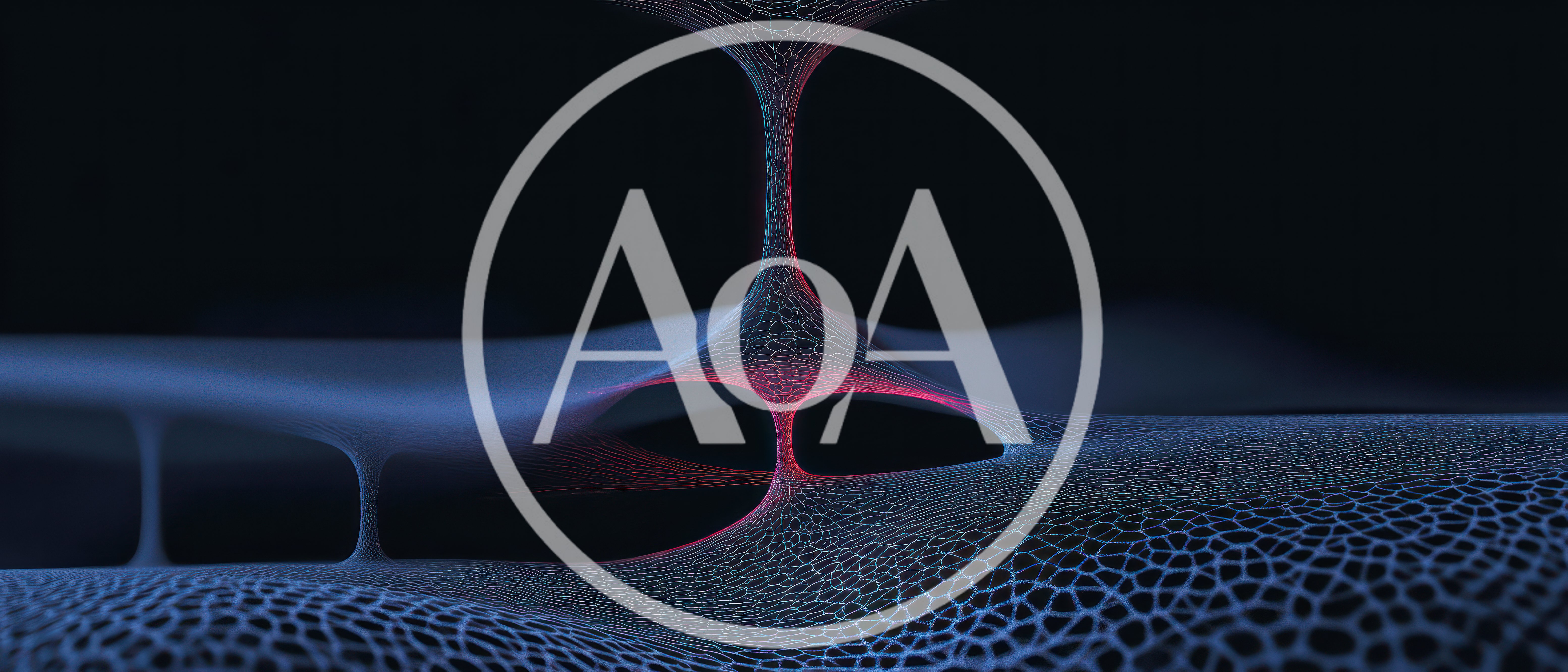 Abstract Digital Mesh Network With Glowing Red Connections