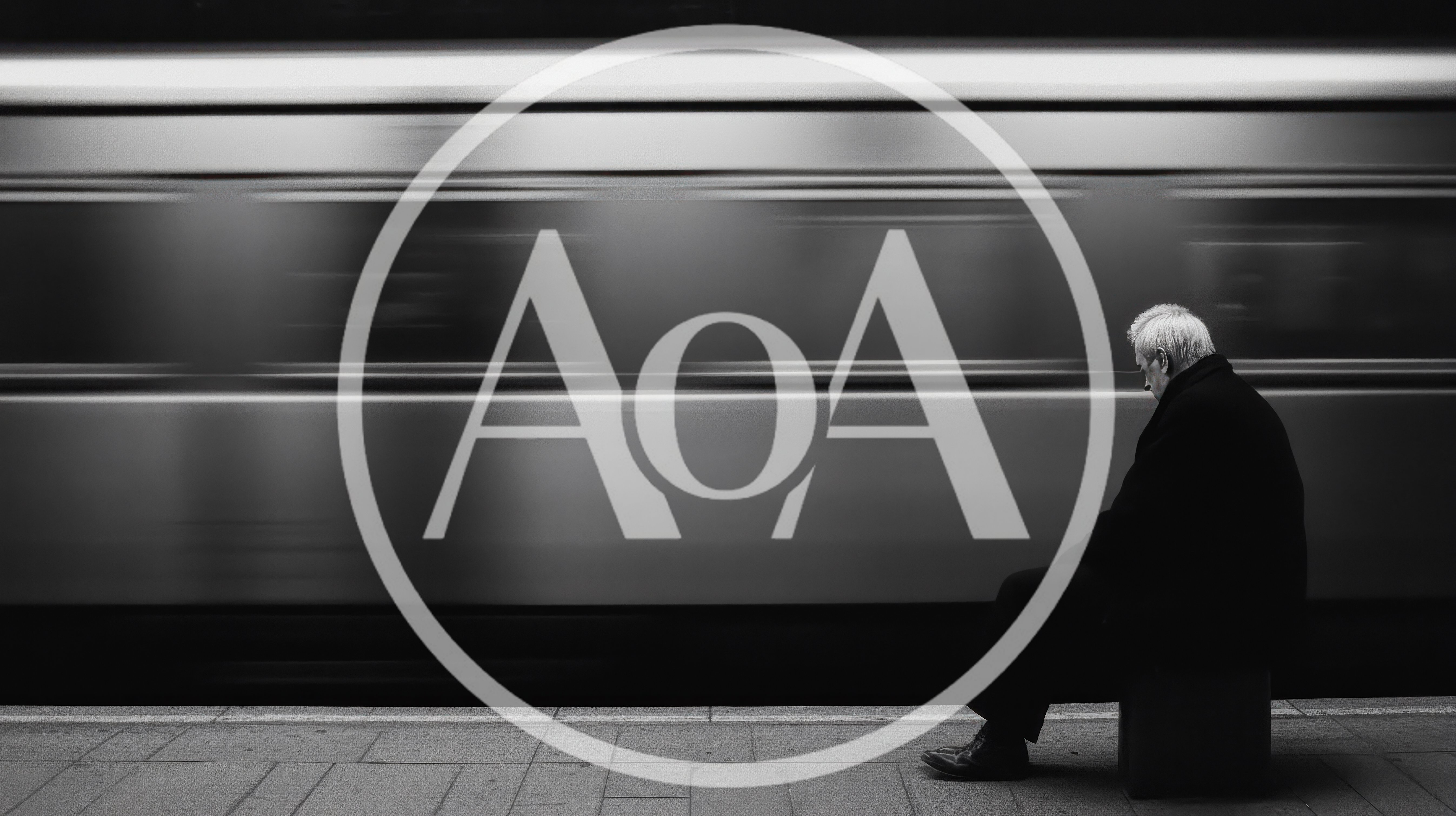 Elderly Man Sitting Alone on Subway Platform