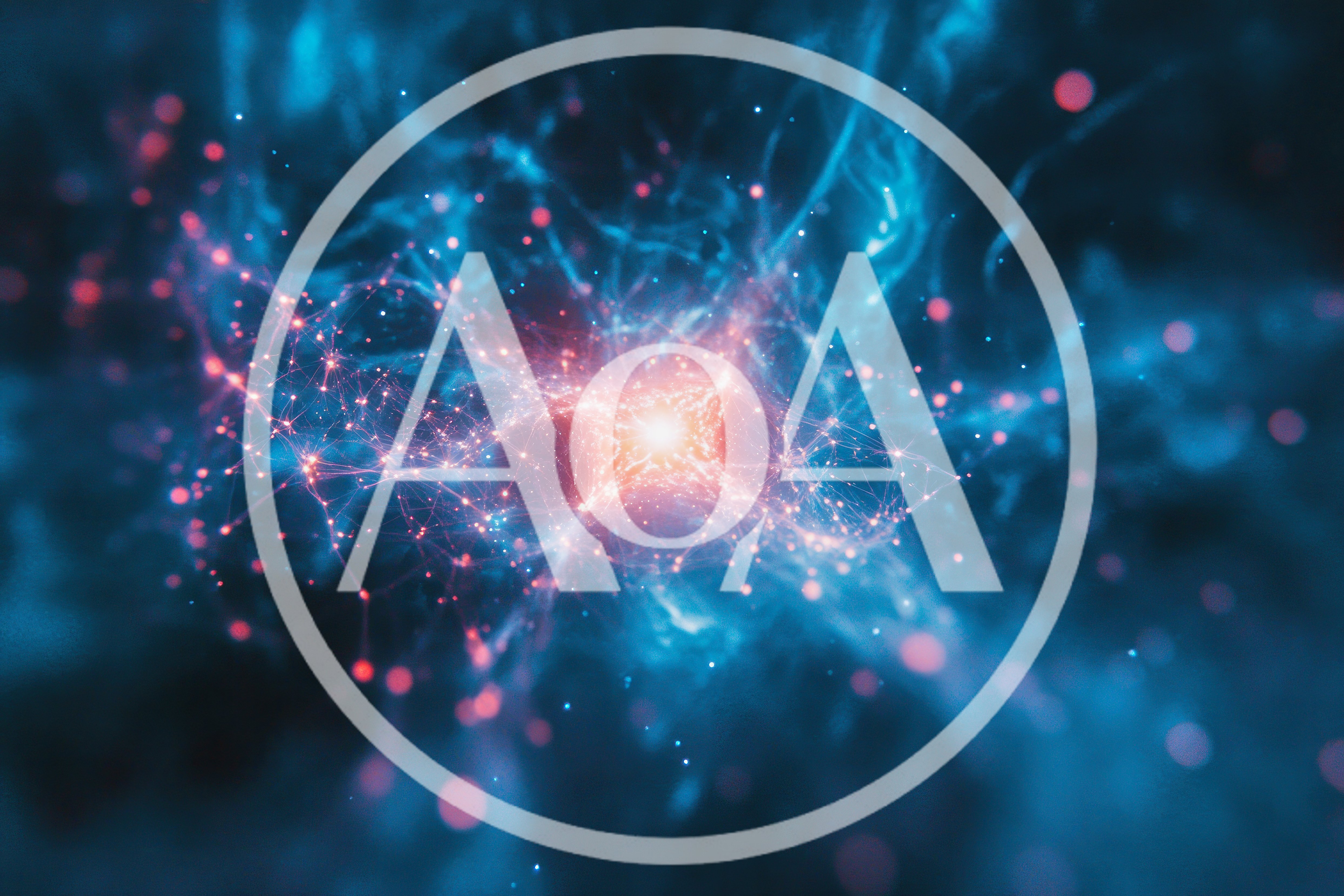 Abstract Neural Network Connection With Glowing Light