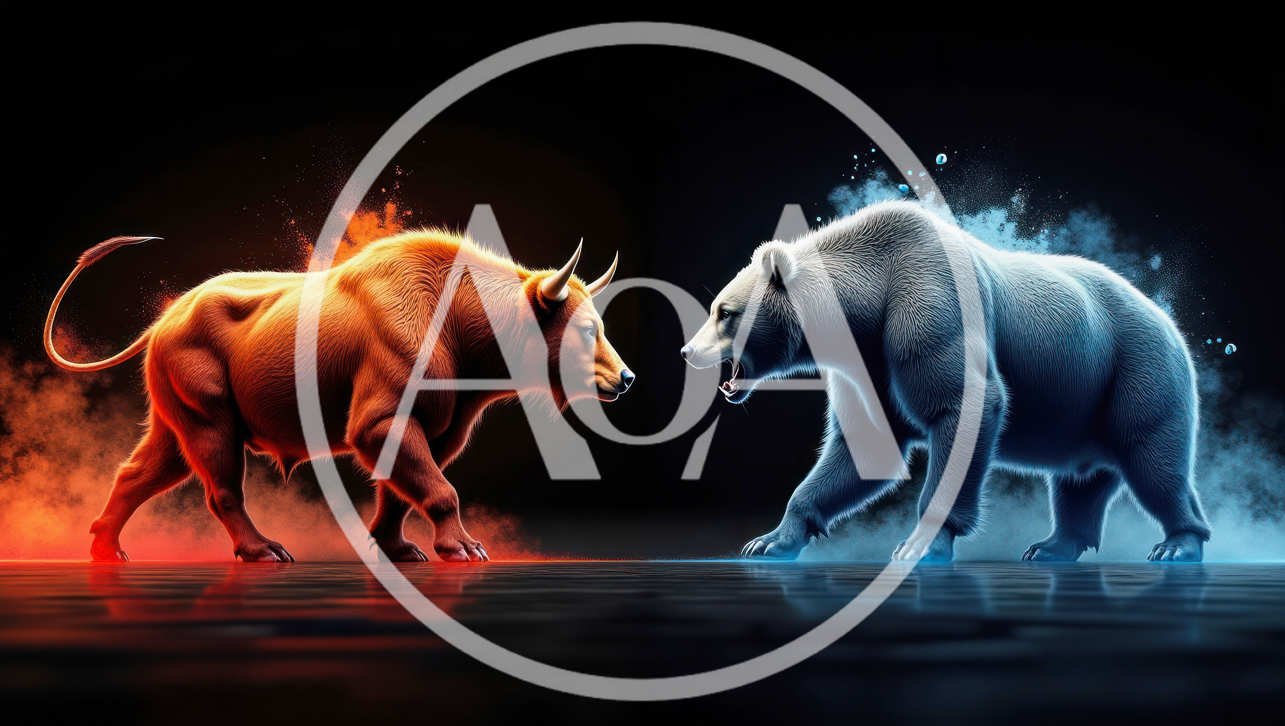 Bull And Bear Confrontation In Financial Market Concept