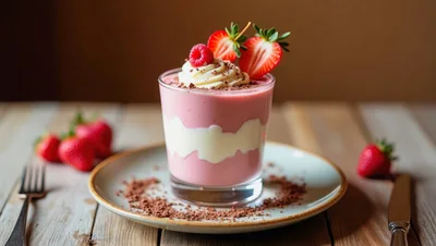 Strawberry Mousse Dessert In A Glass
