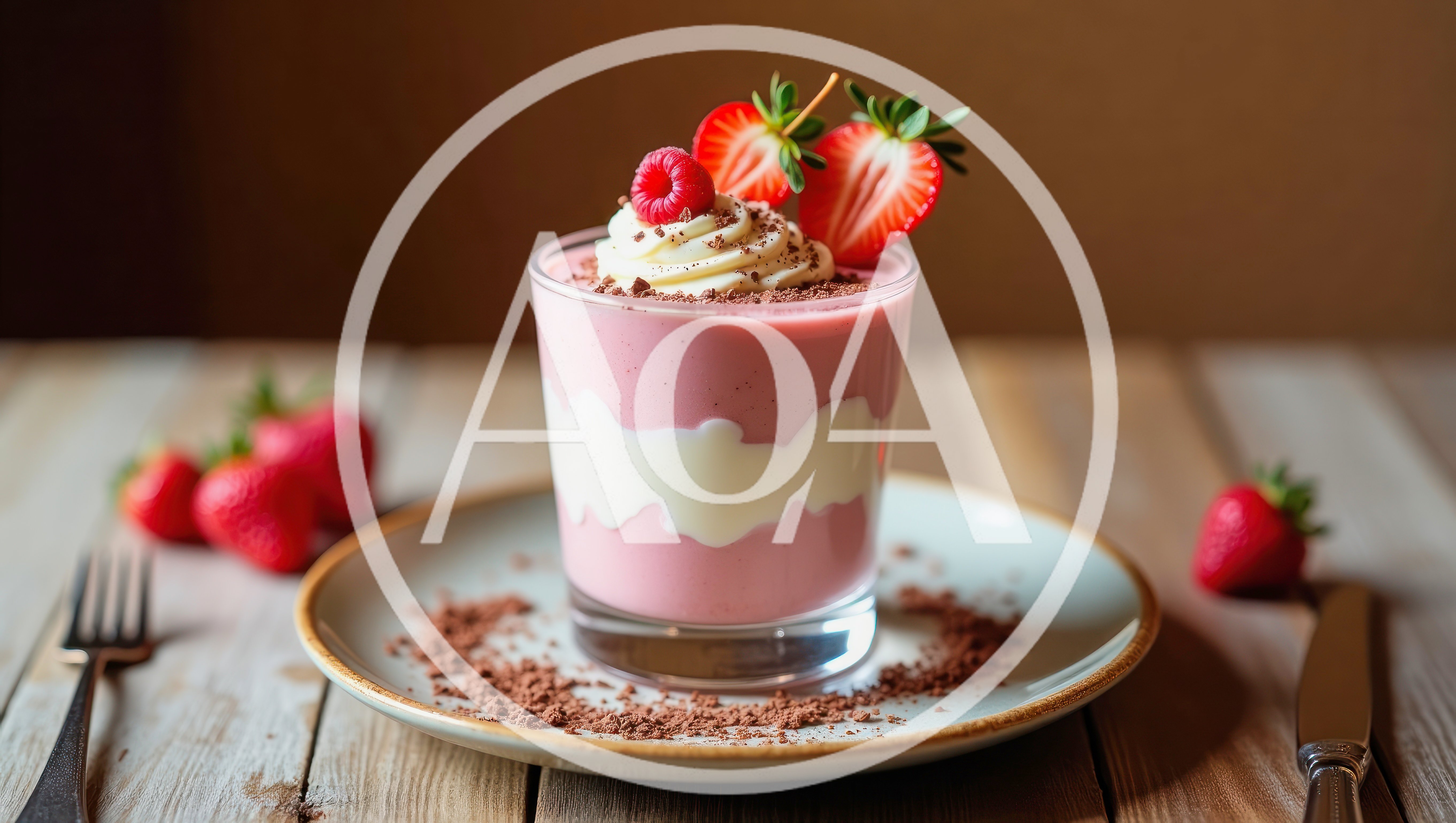 Strawberry Mousse Dessert In A Glass