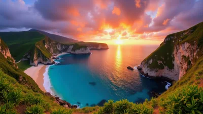 Kelingking Beach Sunset View Nusa Penida Bali