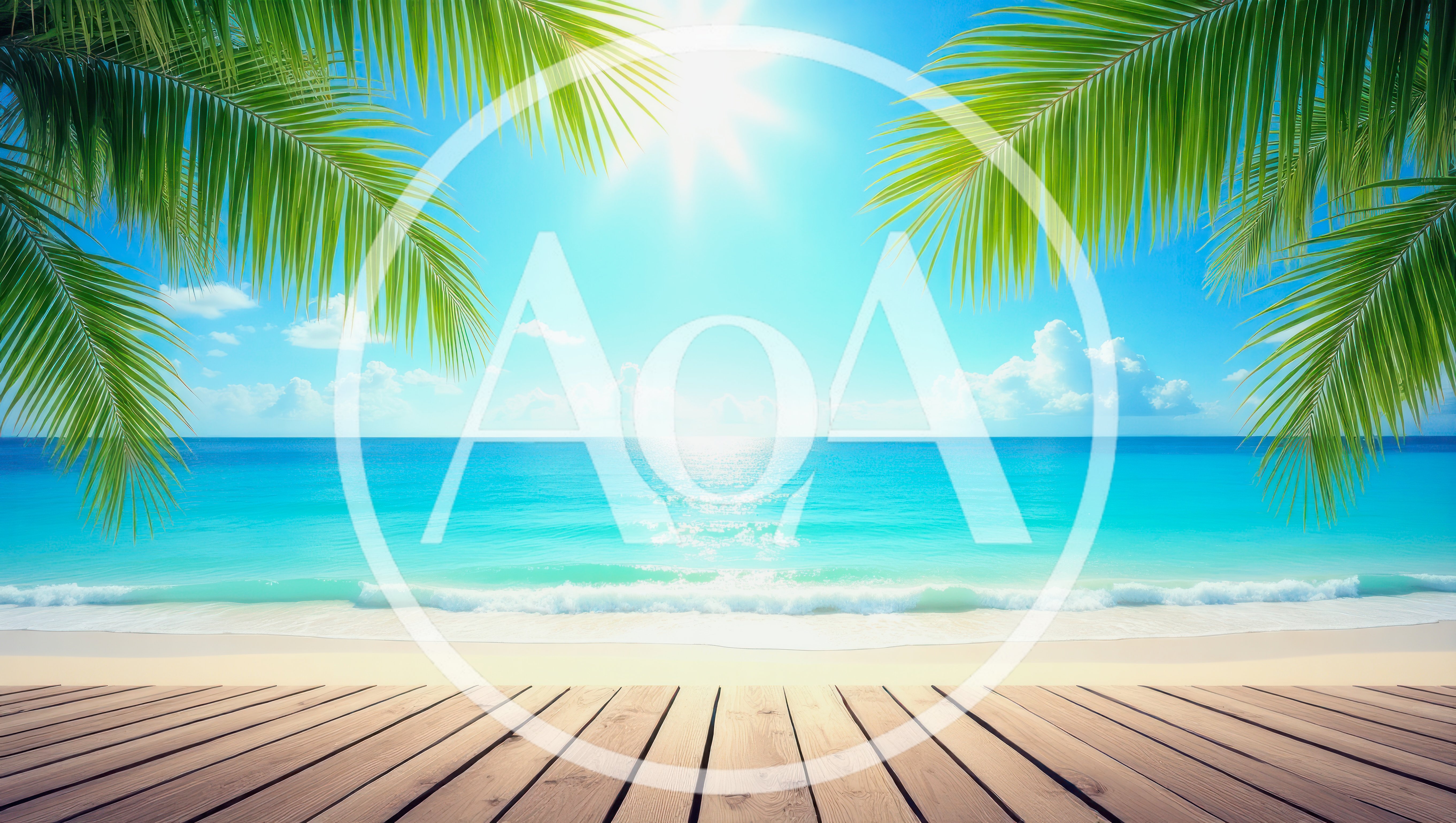 Tropical Beach View From A Wooden Deck