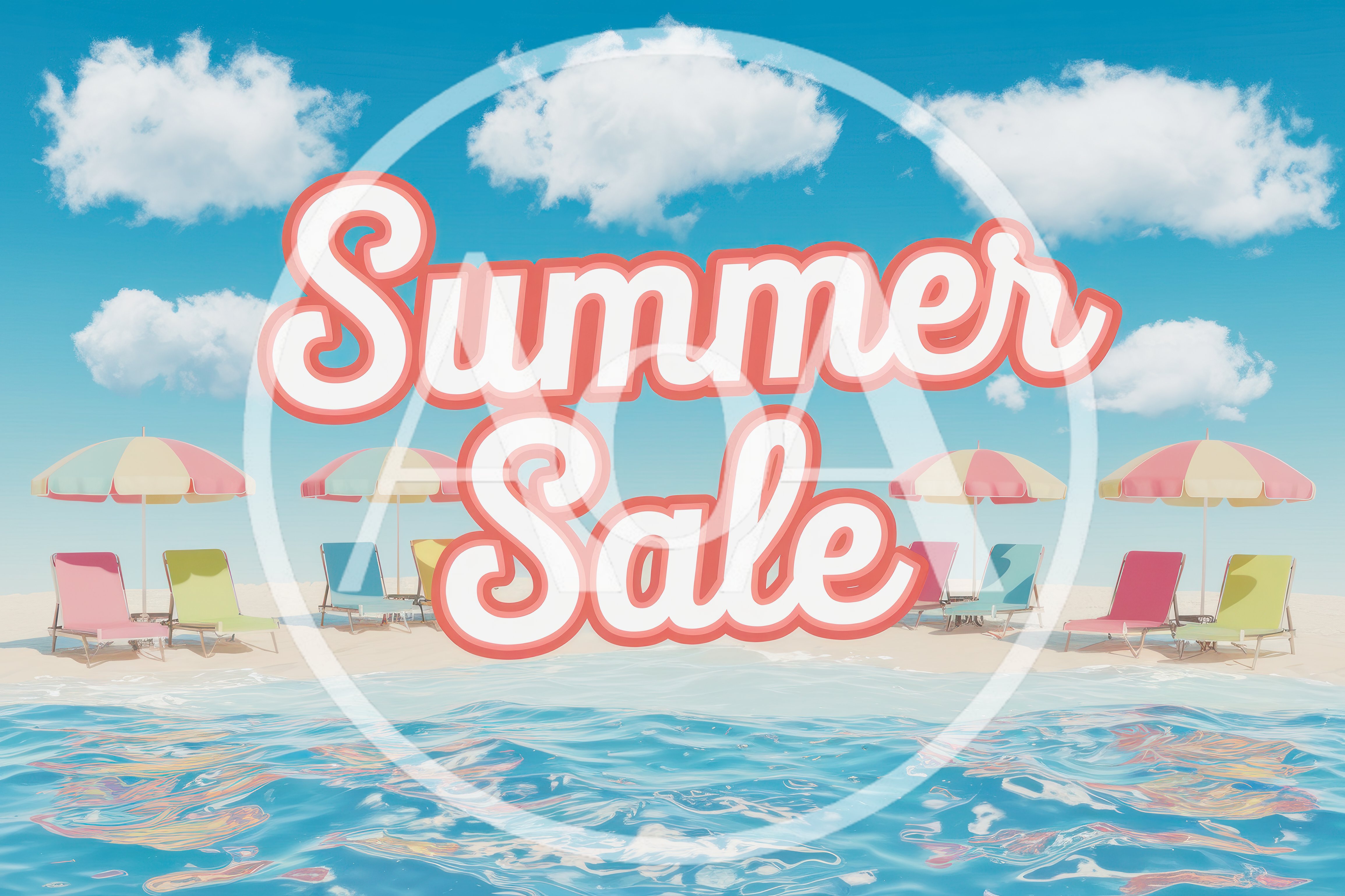 Summer Sale Text Overlay On Tropical Beach Scene