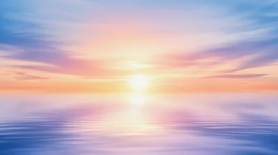 Serene Sunset Over Calm Ocean Waters