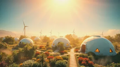 Futuristic Eco Friendly Geodesic Dome Community