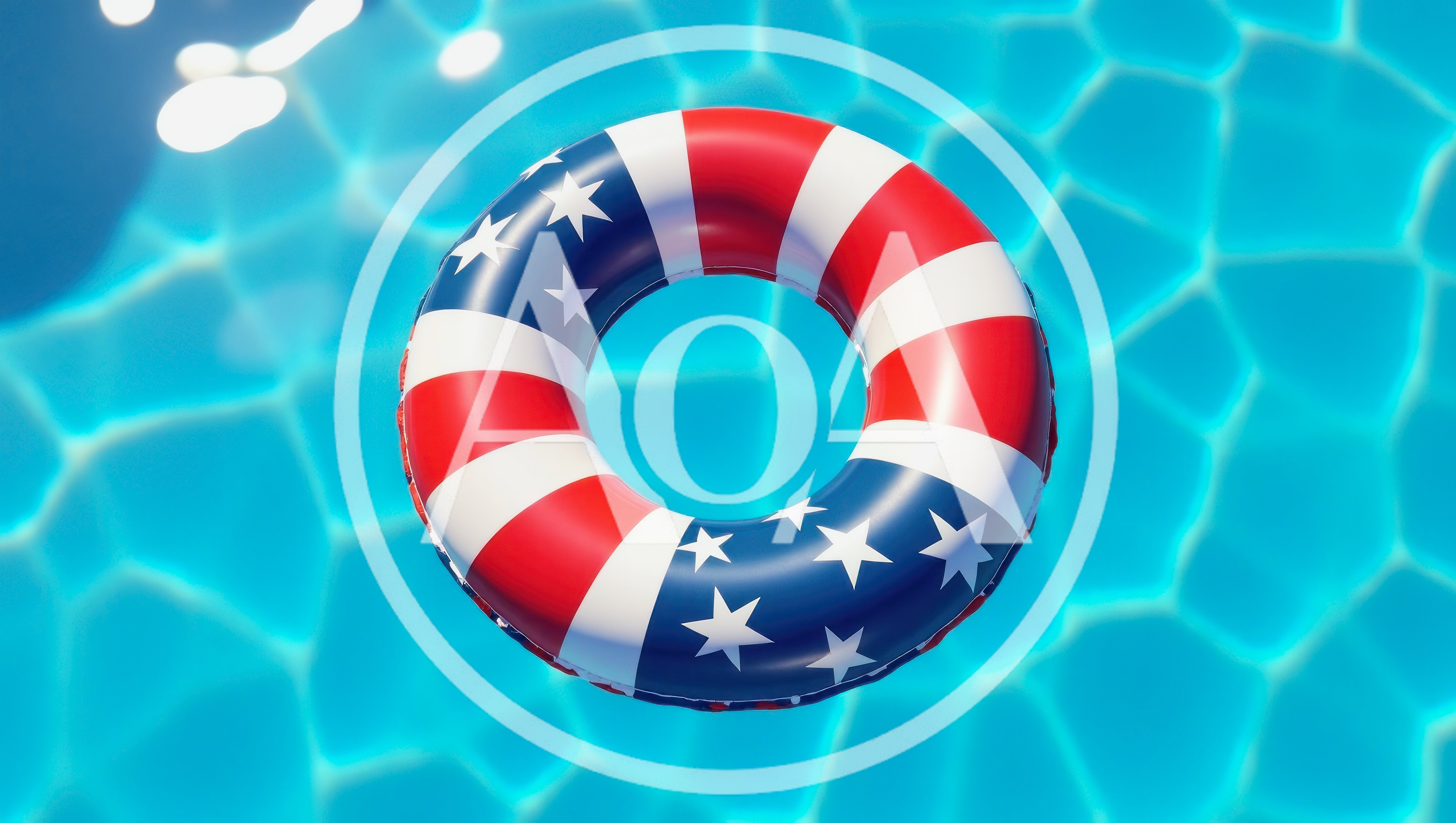 American Flag Pattern Pool Float In Swimming Pool