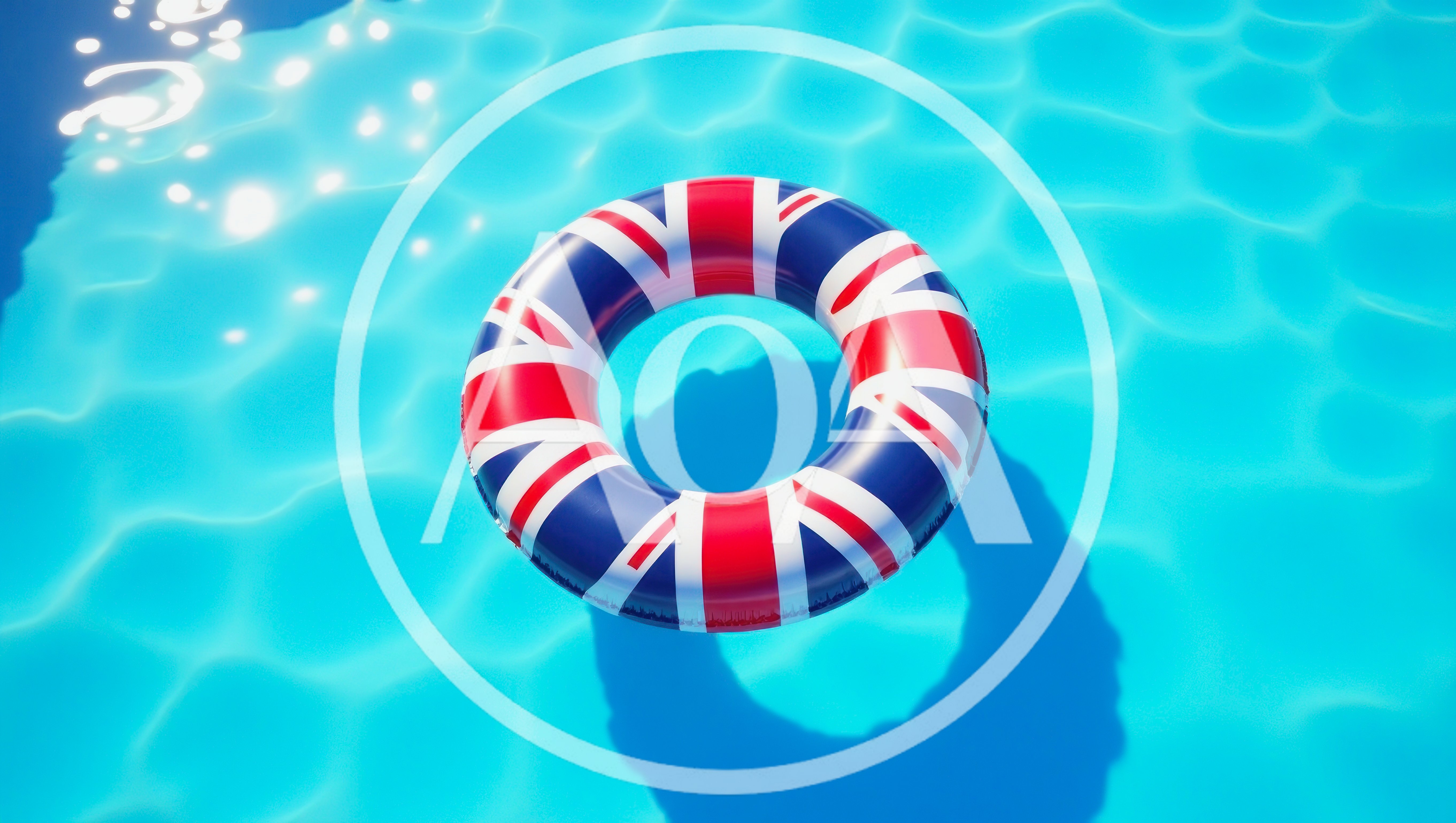 Union Jack Pool Float Floating In Blue Water