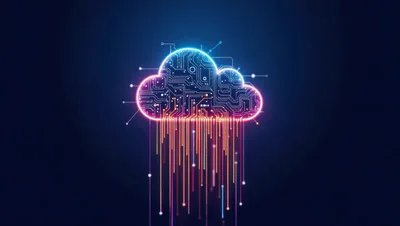 Digital Cloud Computing Concept With Circuit Board Pattern