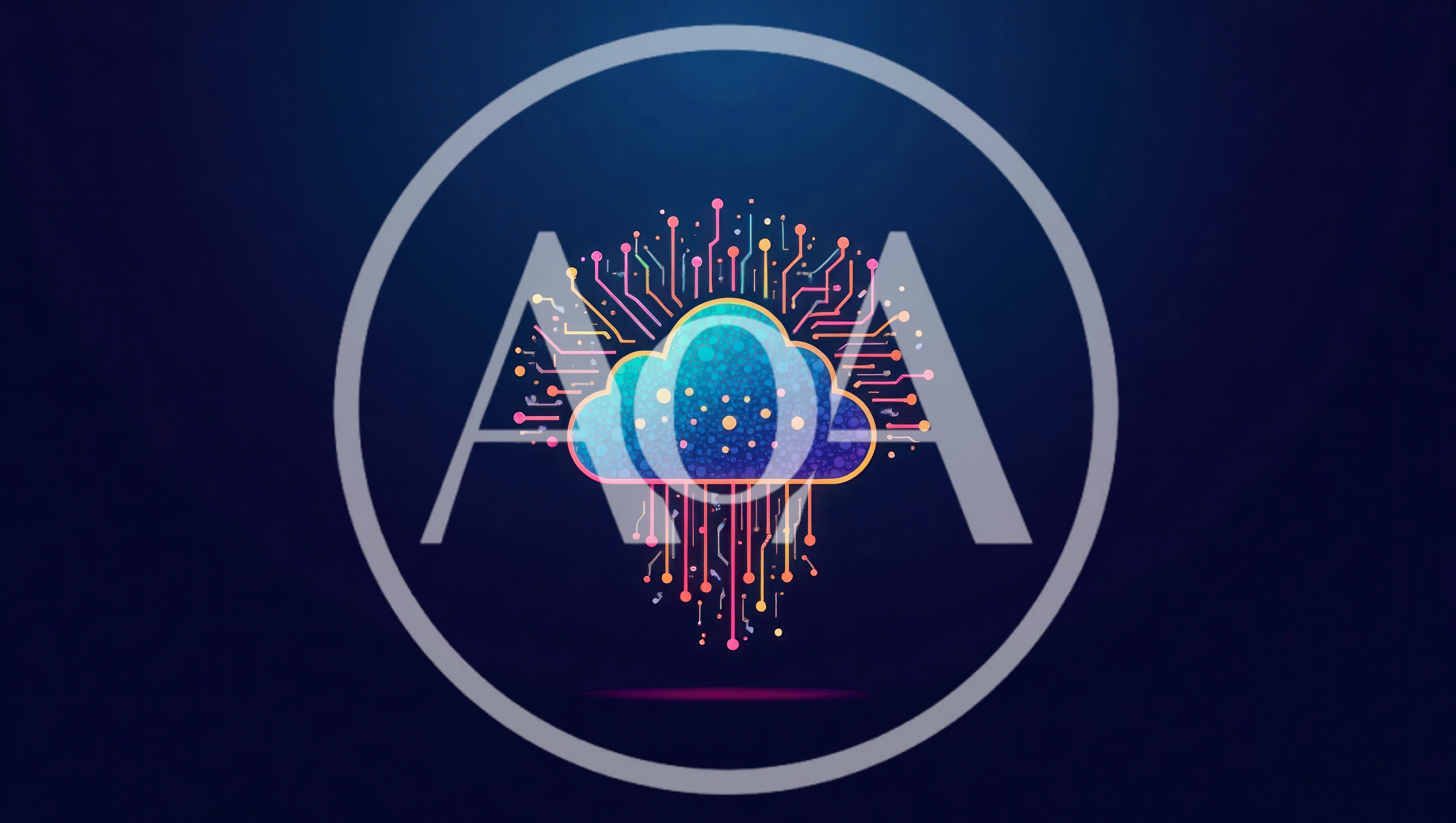 Digital Cloud Computing Concept With Circuit Board Patterns