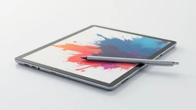 Digital Tablet With Stylus Pen On White Background