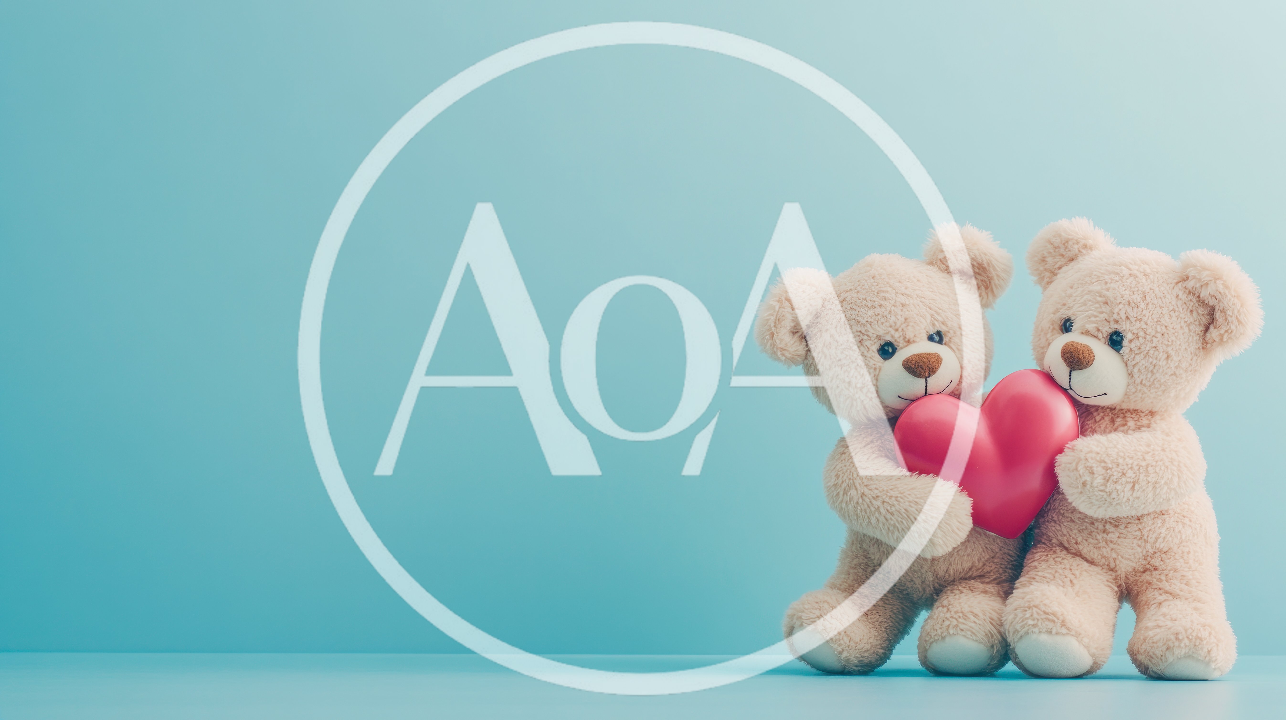 Two Cute Teddy Bears Holding A Pink Heart