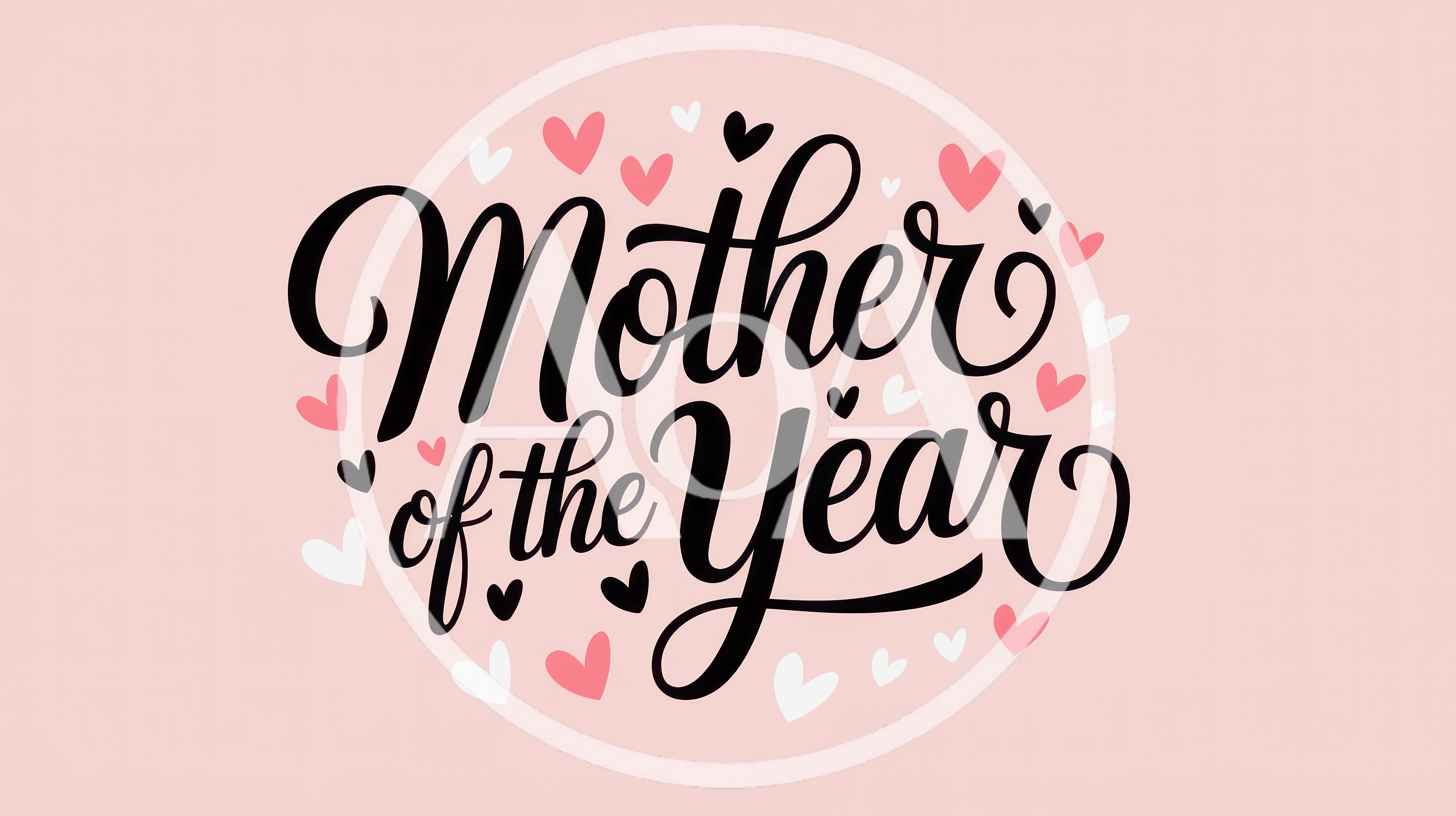Mother Of The Year Calligraphy Greeting Card Design