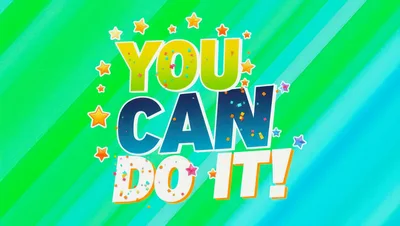 Animated You Can Do It Motivational Text Graphic