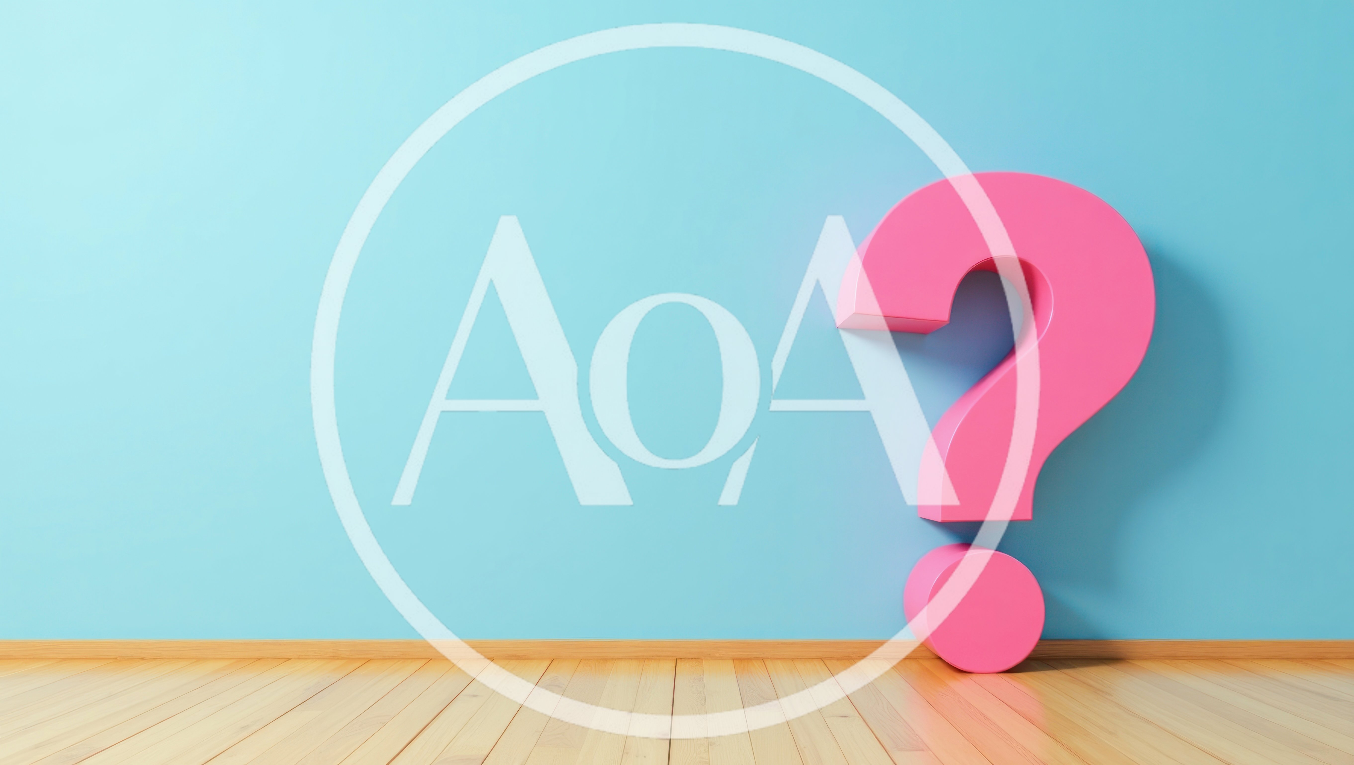 Large Pink Question Mark Against Blue Wall