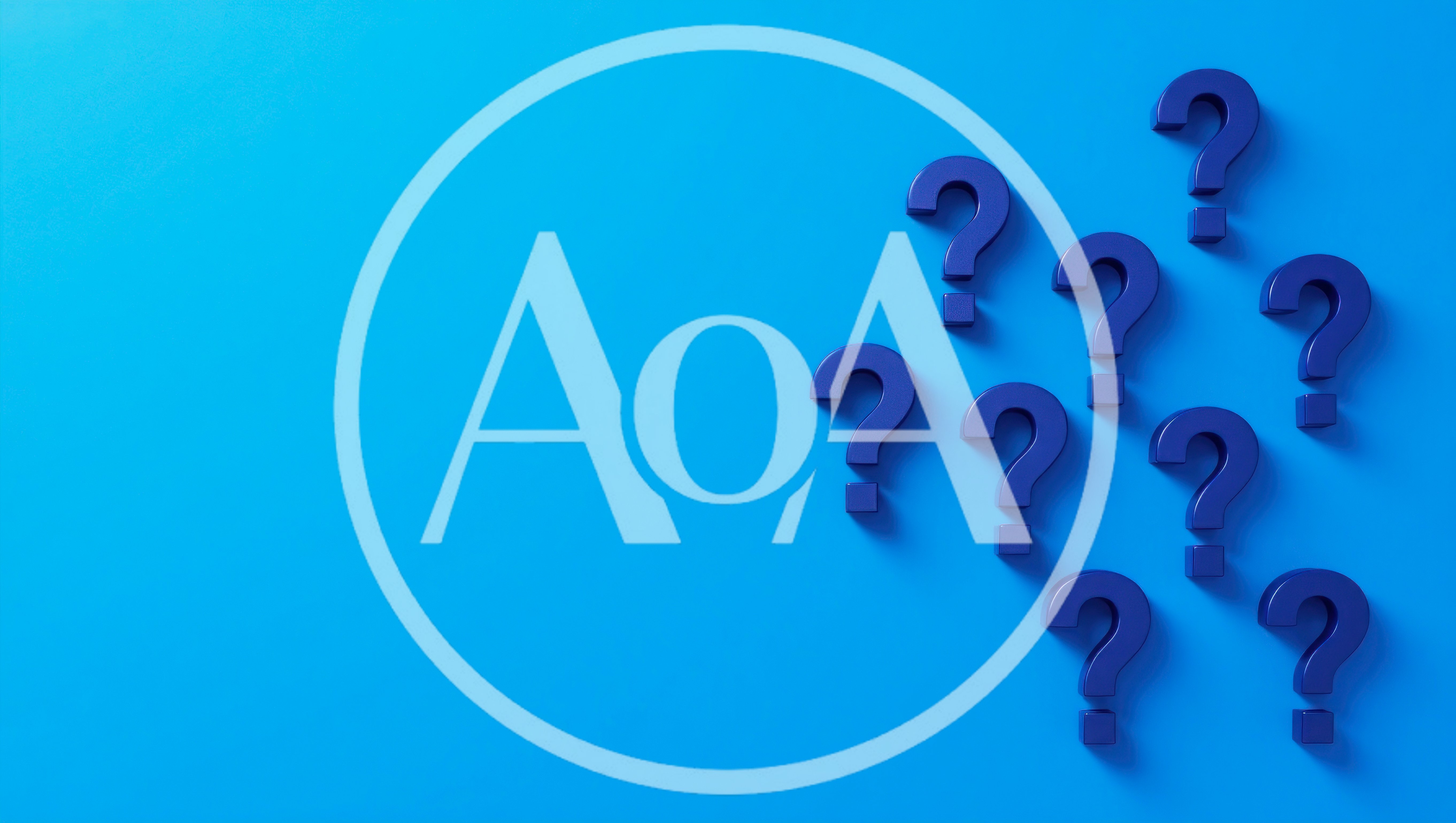 Blue Question Marks Floating On Blue Background