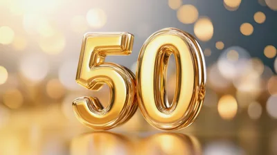 Golden Fifty Number Celebration Background