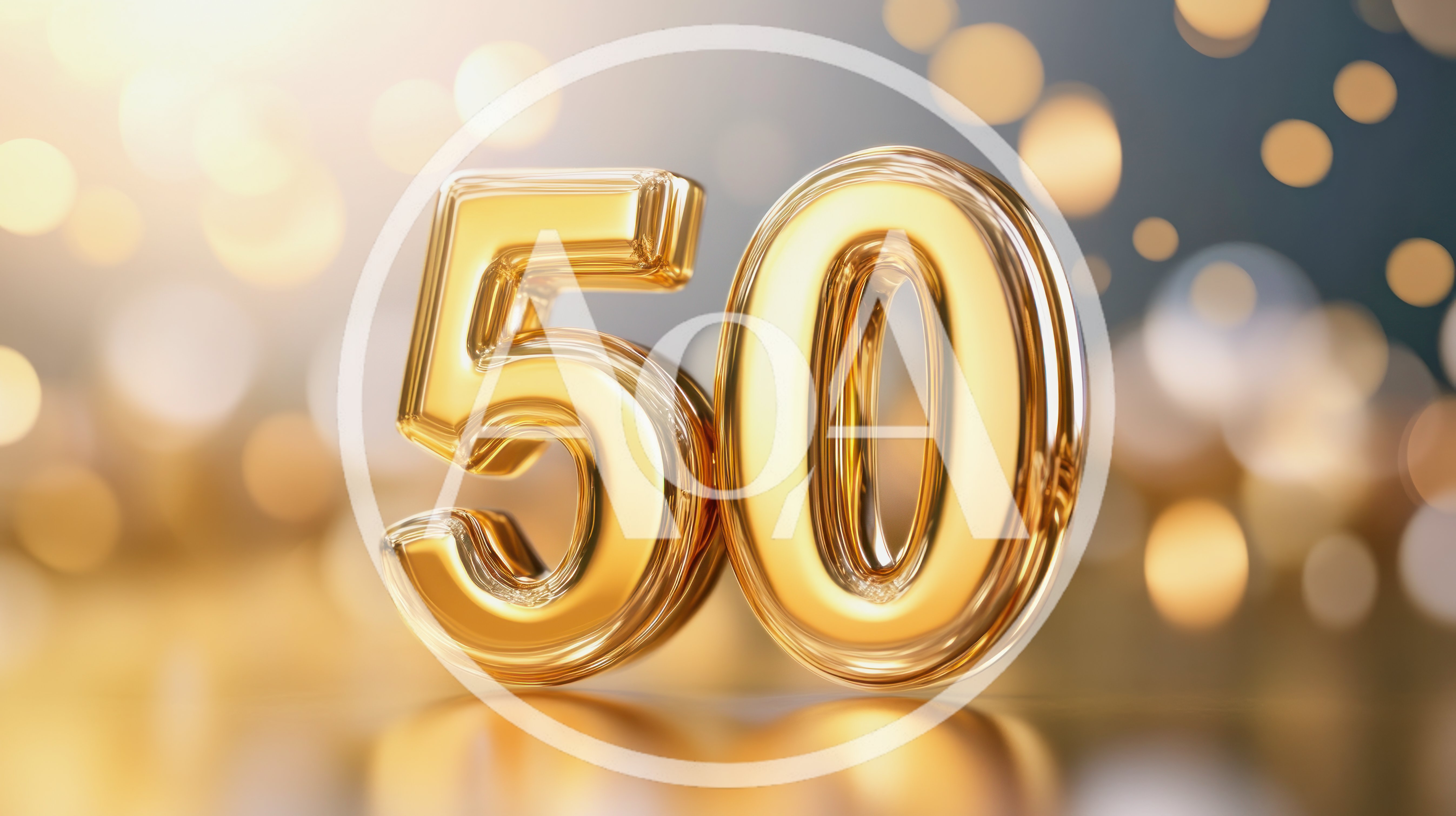 Golden Fifty Number Celebration Background