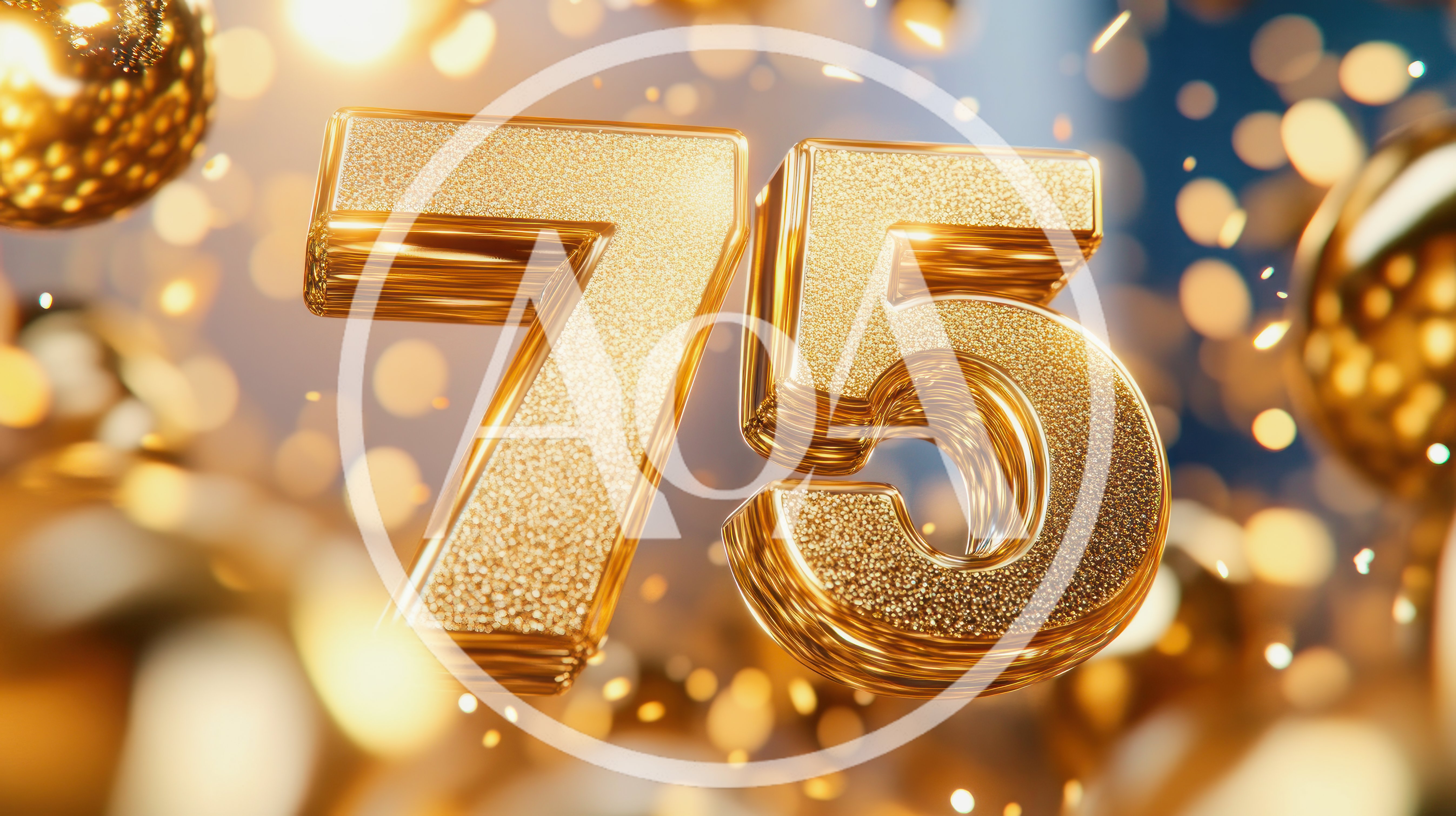 Golden 75th Anniversary Celebration Number Graphic