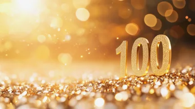 Golden Number One Hundred Celebration Background