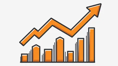 Orange Bar Chart With Rising Trend Line