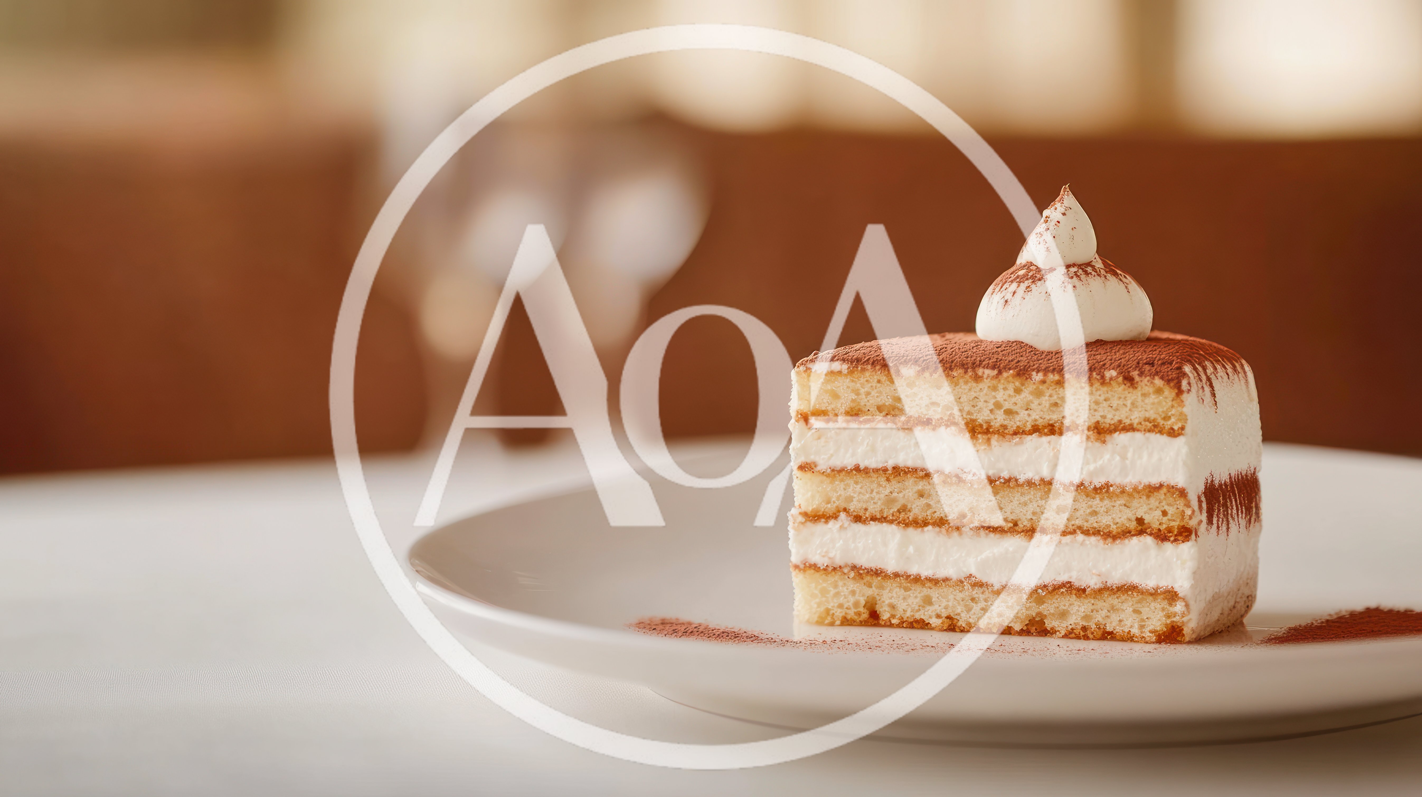 Single Slice Of Tiramisu Cake On A Plate