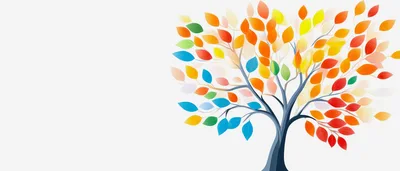 Stylized Colorful Autumn Tree Illustration