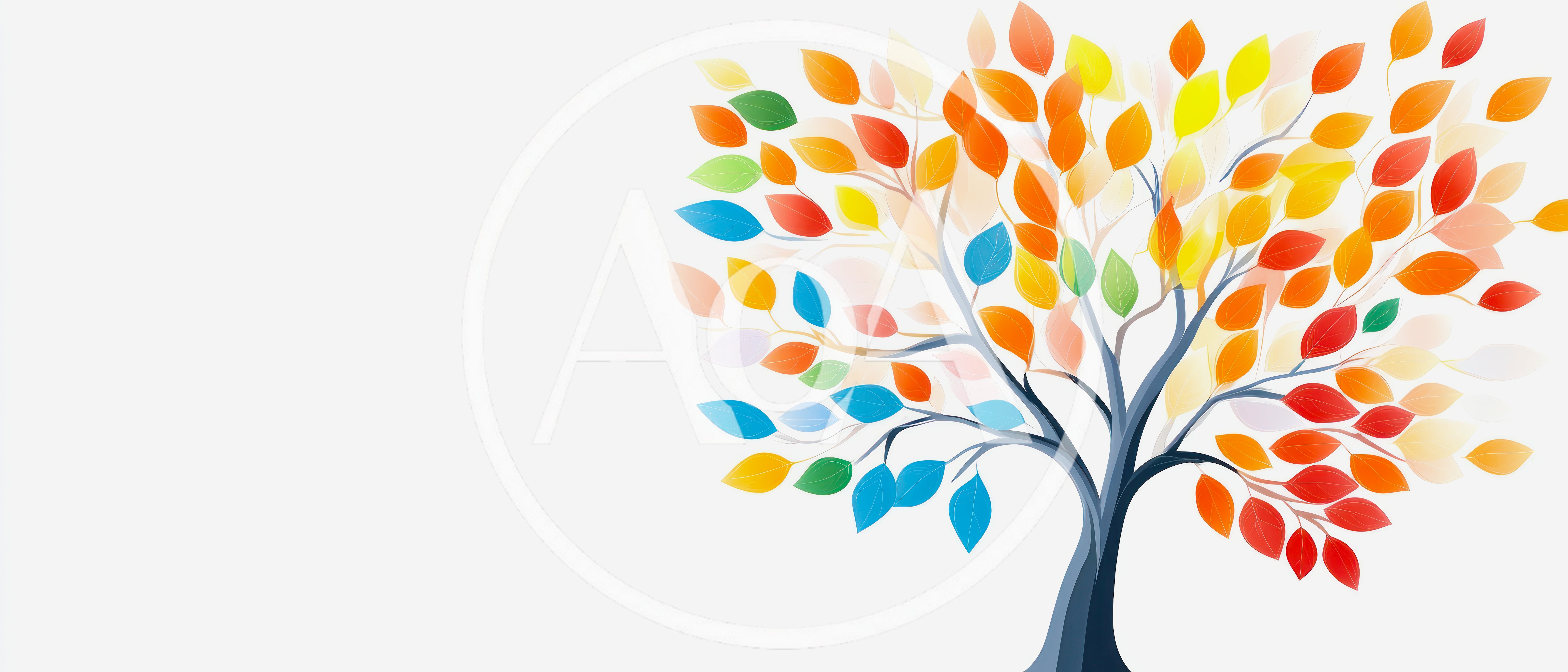 Stylized Colorful Autumn Tree Illustration