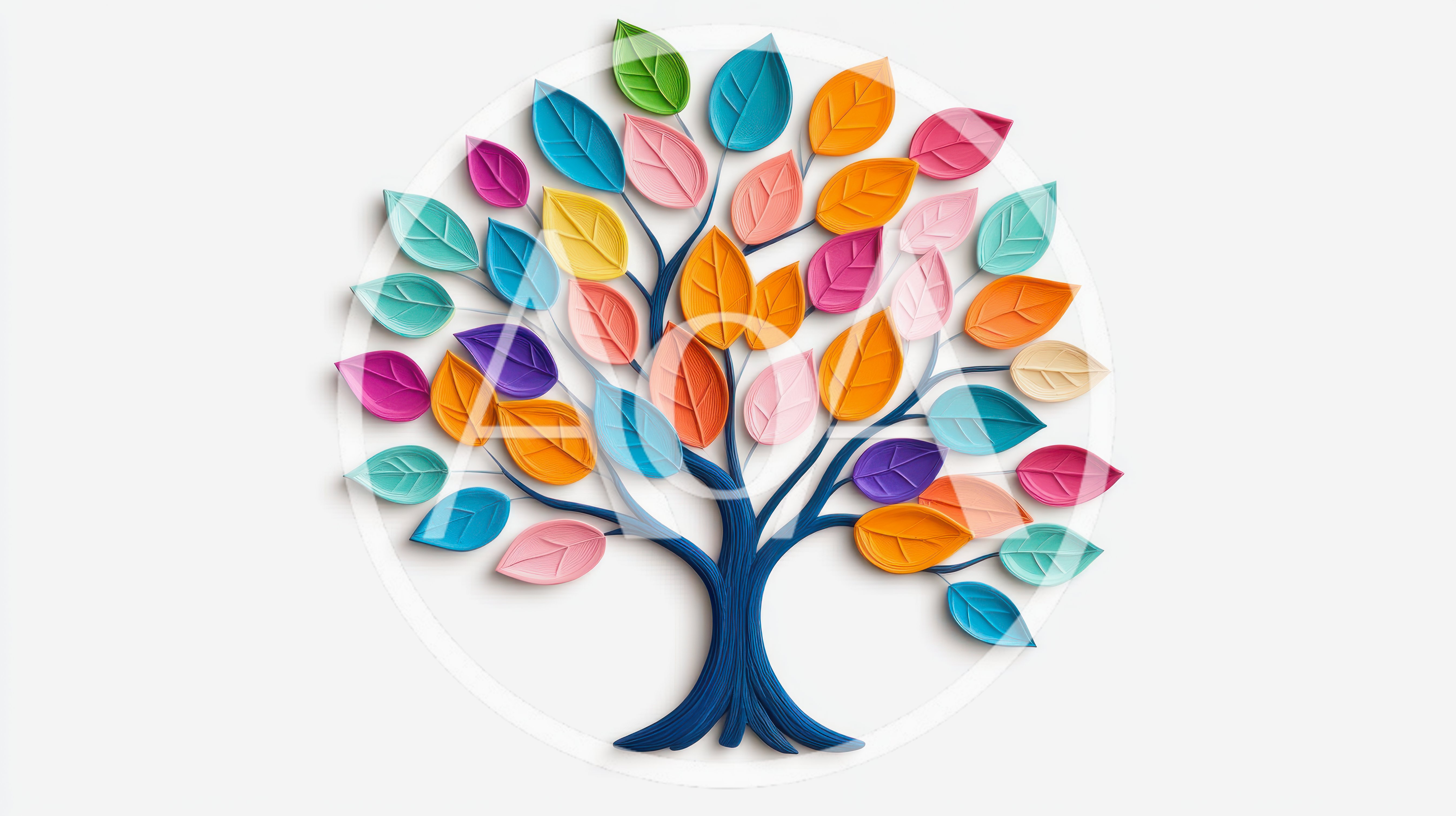 Quilling Paper Art Tree With Colorful Leaves