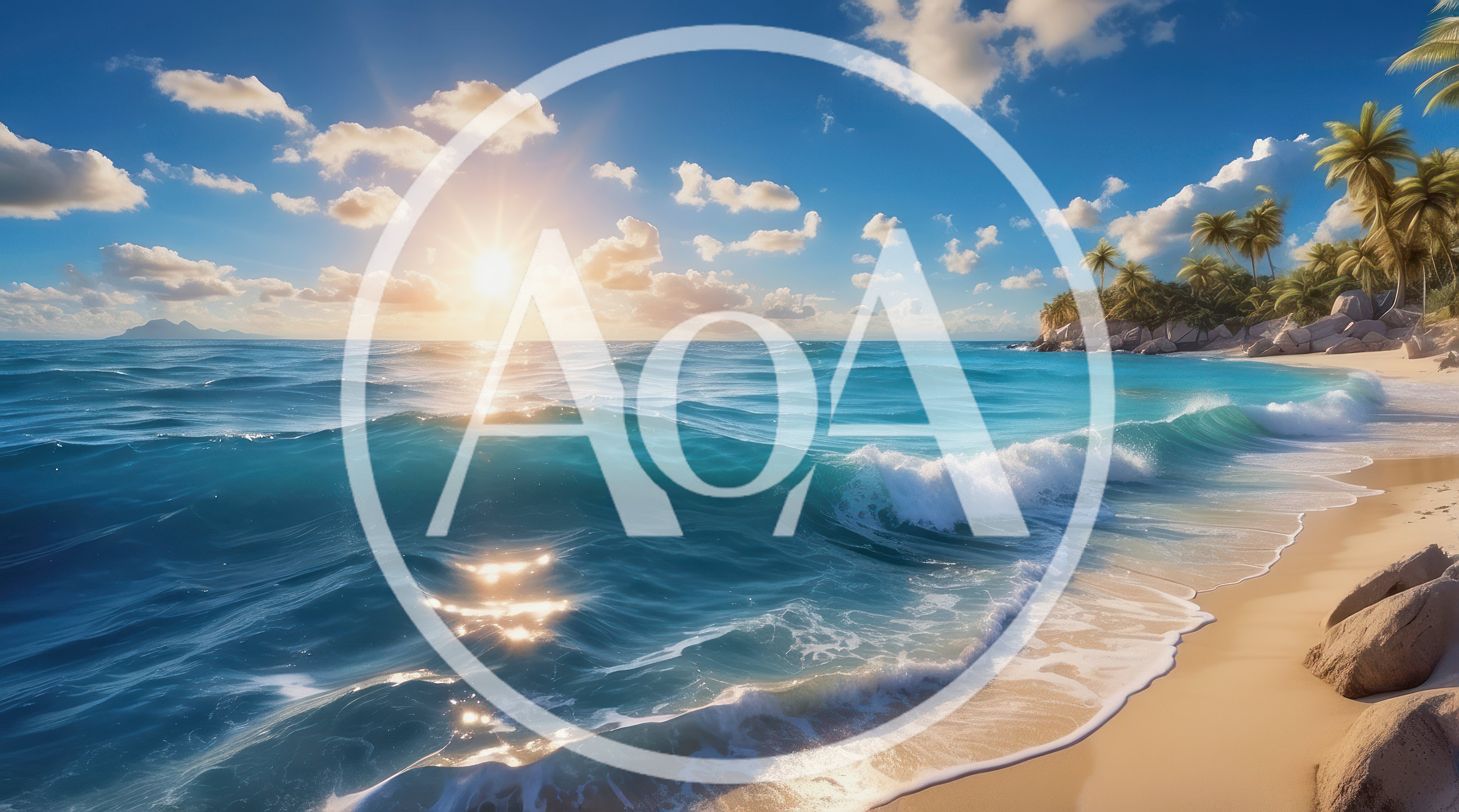 Tropical Beach Sunset With Gentle Ocean Waves